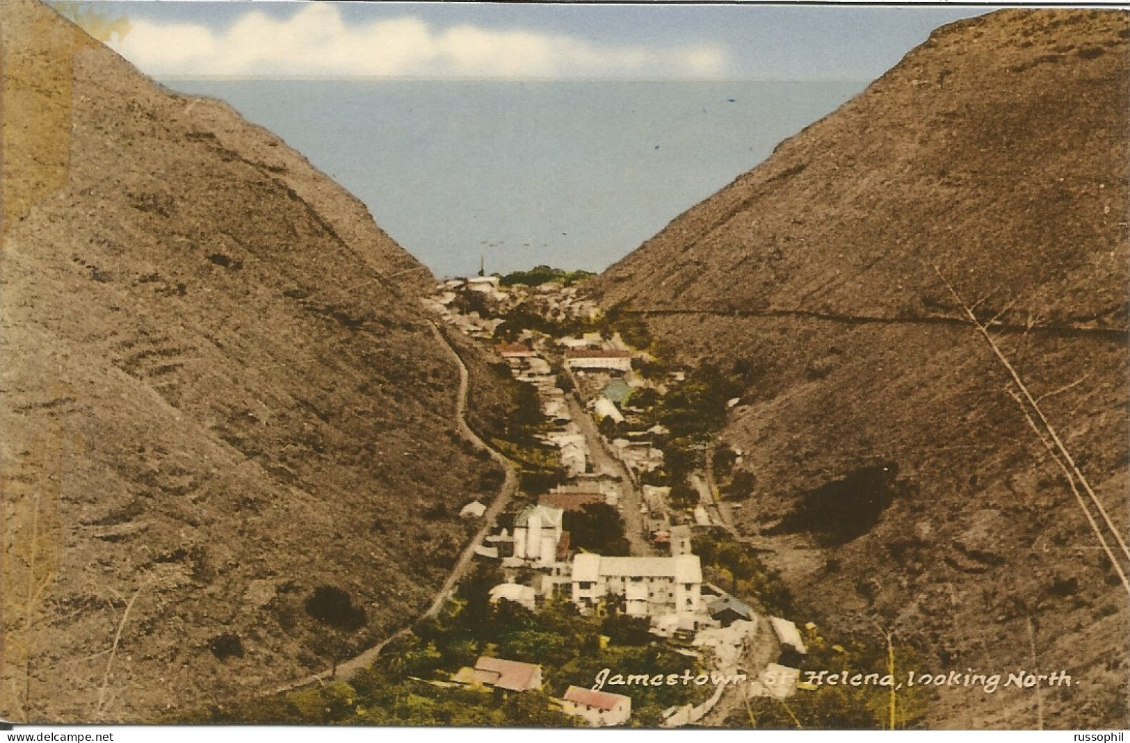 ST HELENA - JAMESTOWN, LOOKING NORTH - PUB. POLYTECHNIC, ST  HELENA - FRENCH WAR SHIP " JEANNE D'ARC " - 1967 - Sint-Helena