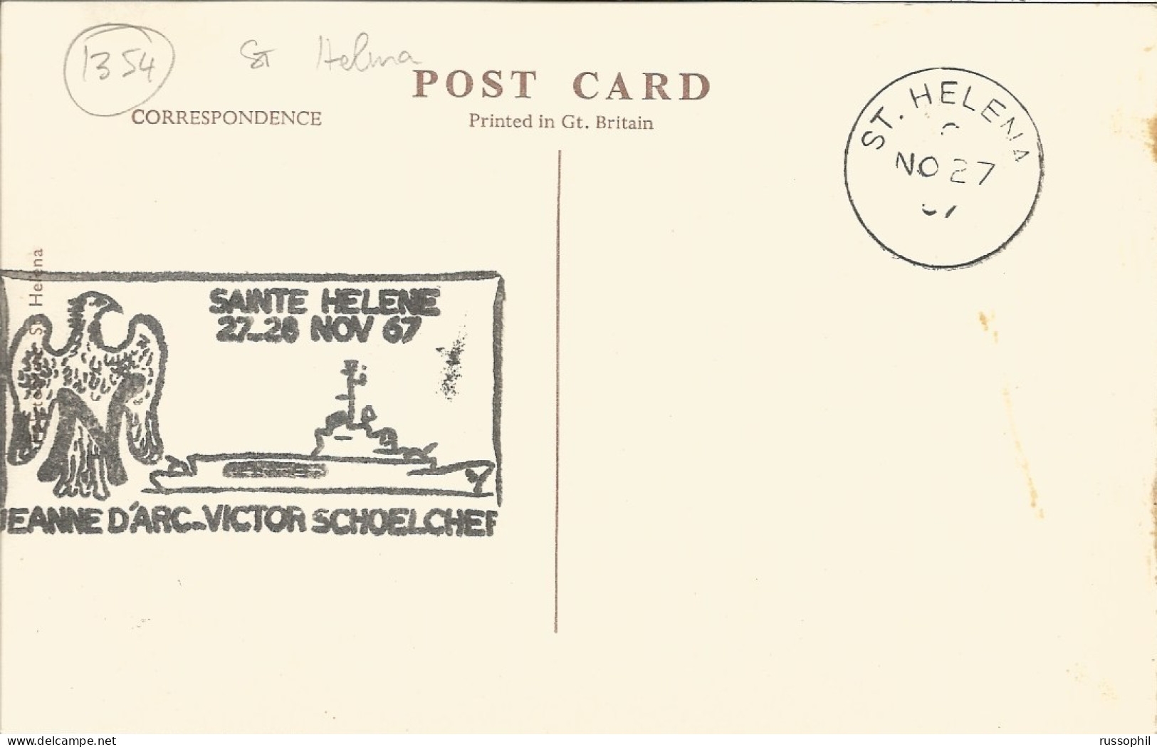 ST HELENA - UPPER JAMESTOWN - PUB. PHARMACY, ST  HELENA - FRENCH WAR SHIP " JEANNE D'ARC " - 1967 - St. Helena