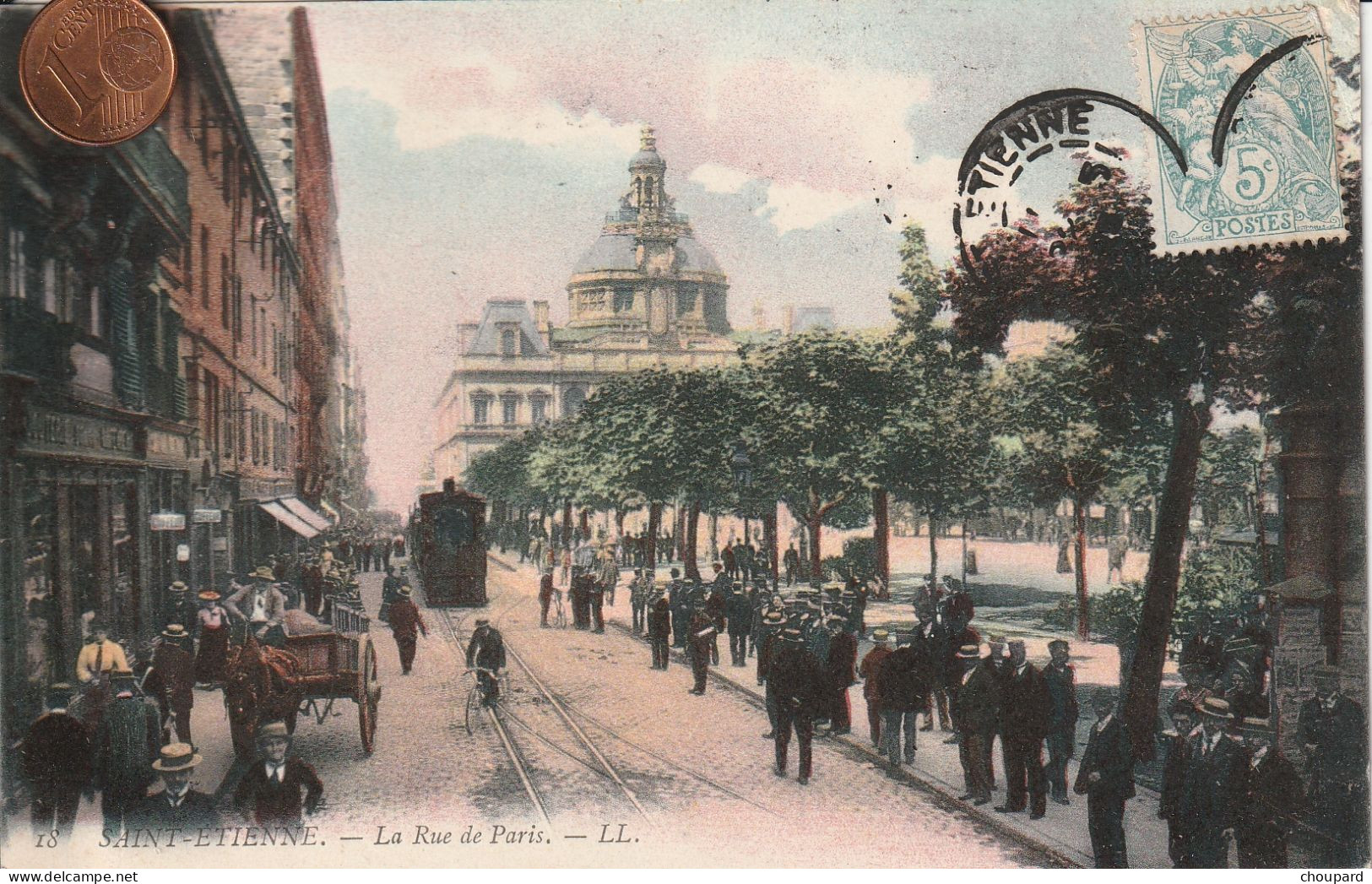 42 - Carte Postale Ancienne De  SAINT ETIENNE   La Rue De Paris - Saint Etienne