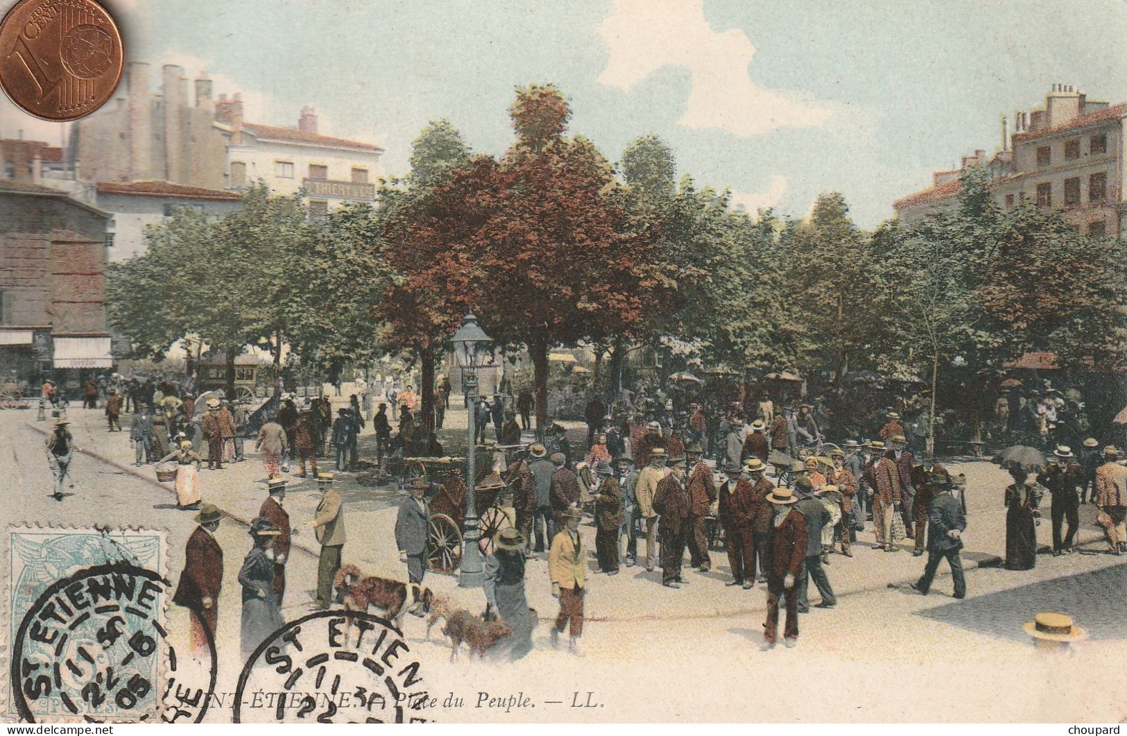 42 - Carte Postale Ancienne De  SAINT ETIENNE   La Place Du Peuple - Saint Etienne