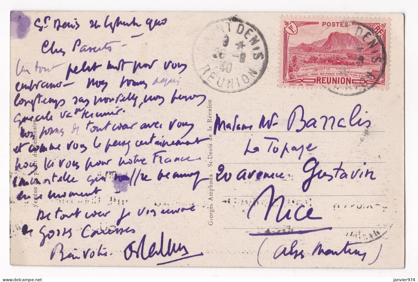 Réunion, Route De Cilaos 1940,  Editeur: Amphoux N° 1, Pour Nice - Sonstige & Ohne Zuordnung