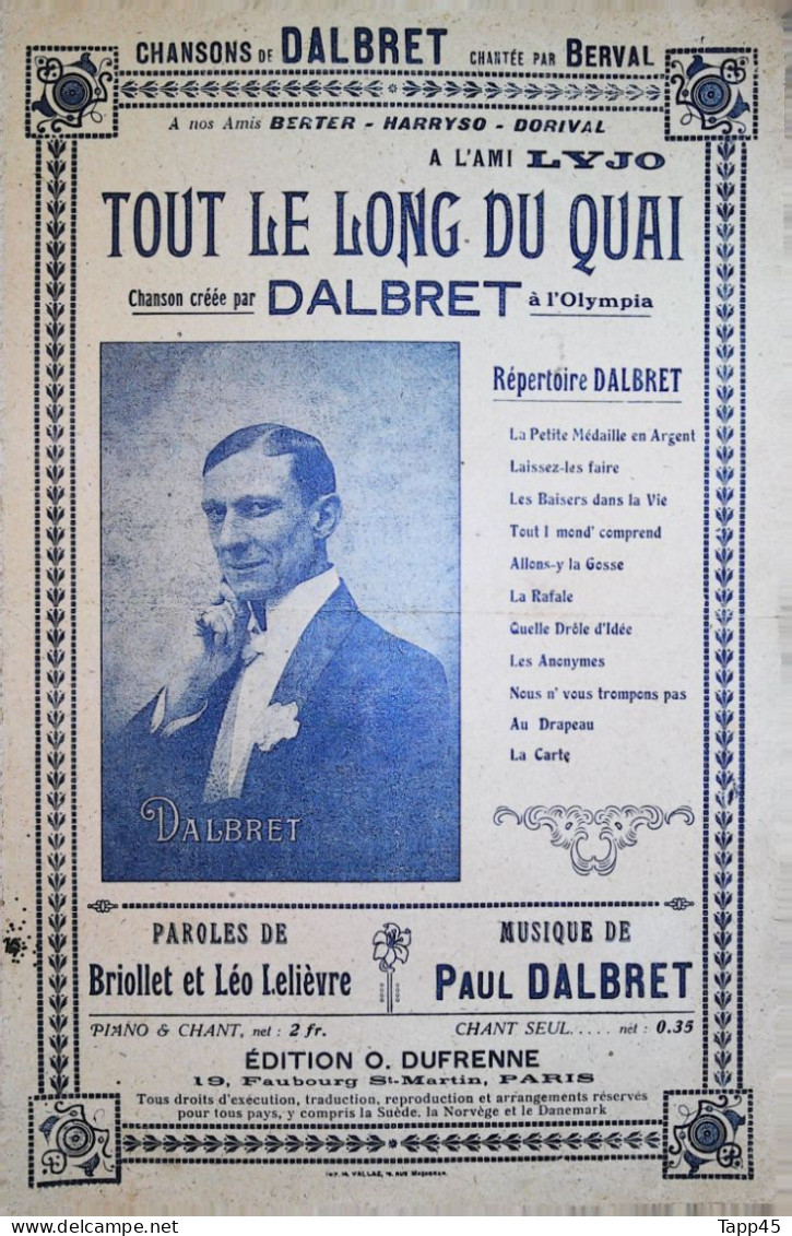 Tout Le Long Du Quai  > Partition Musicale Ancienne > Voir Aussi La Rubrique  Delcampe 18607 > Réf: 2/04/2023 - Canto (solo)