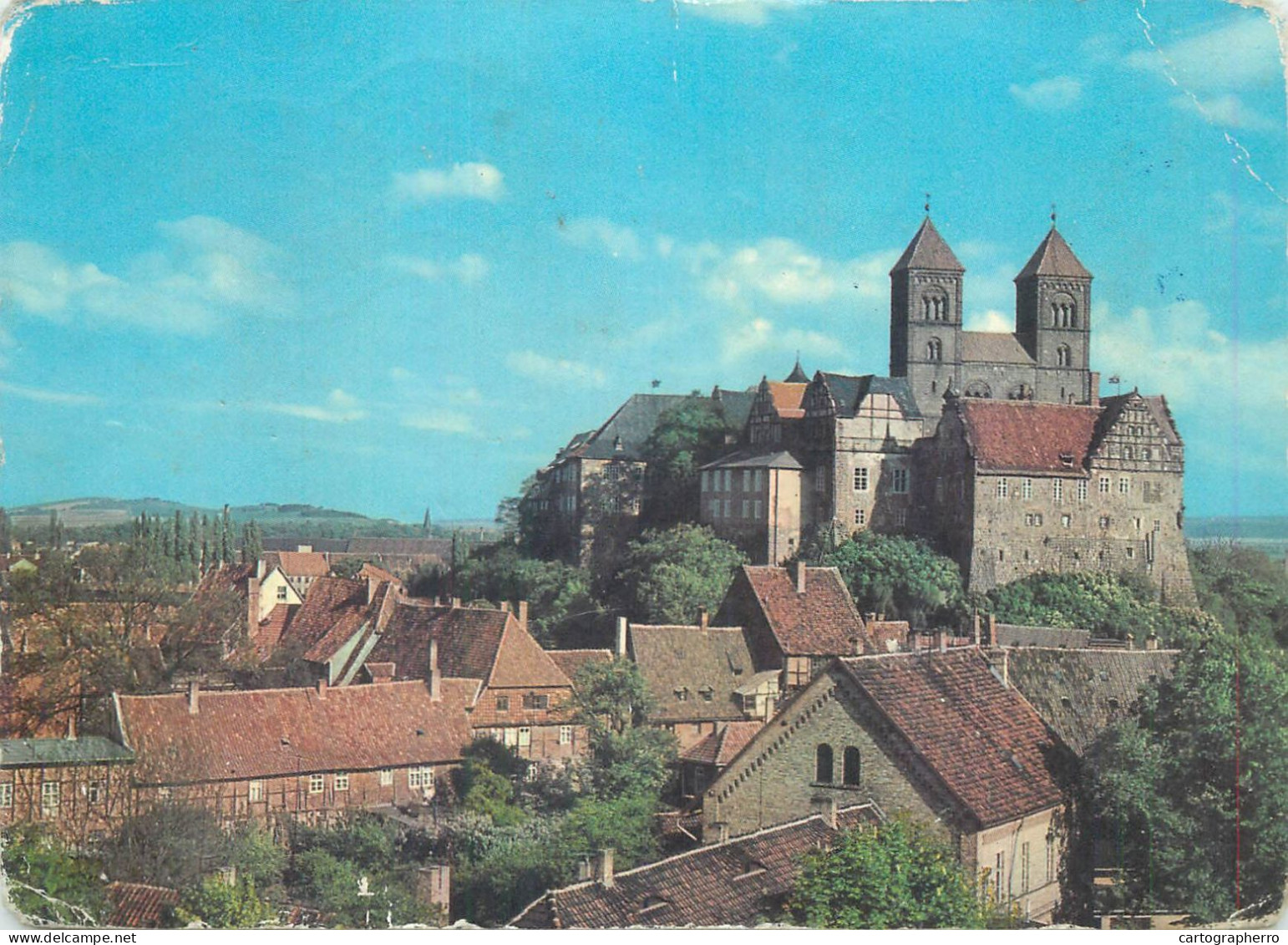 Germany Quedlinburg Blick Vom Munzenberg Auf Schlossmuseum Und Stiftskirche - Quedlinburg