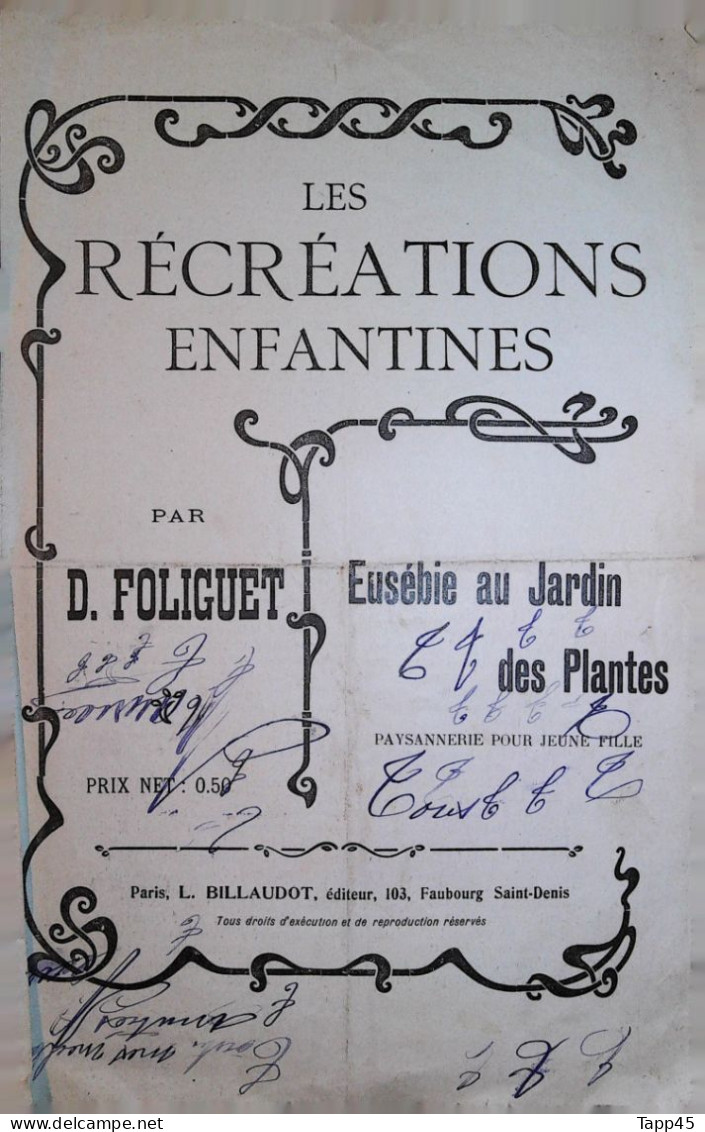 Les Récréations Enfantines  > Partition Musicale Ancienne >Voir Aussi La Rubrique  Delcampe 18607 > Réf: 2/04/2023 - Vocals