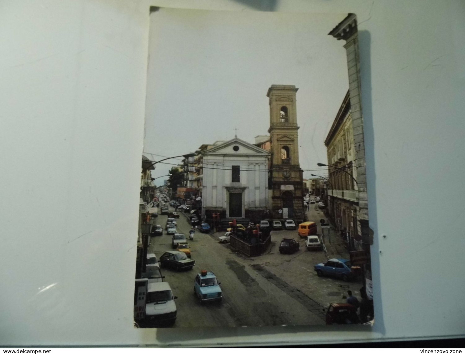 Cartolina Viaggiata "GIUGLIANO IN CAMPANIA Piazza S. Nicola Con Ingresso Di Via Colonne E Via S. Vito, Chiesa S. Nicola" - Giugliano In Campania