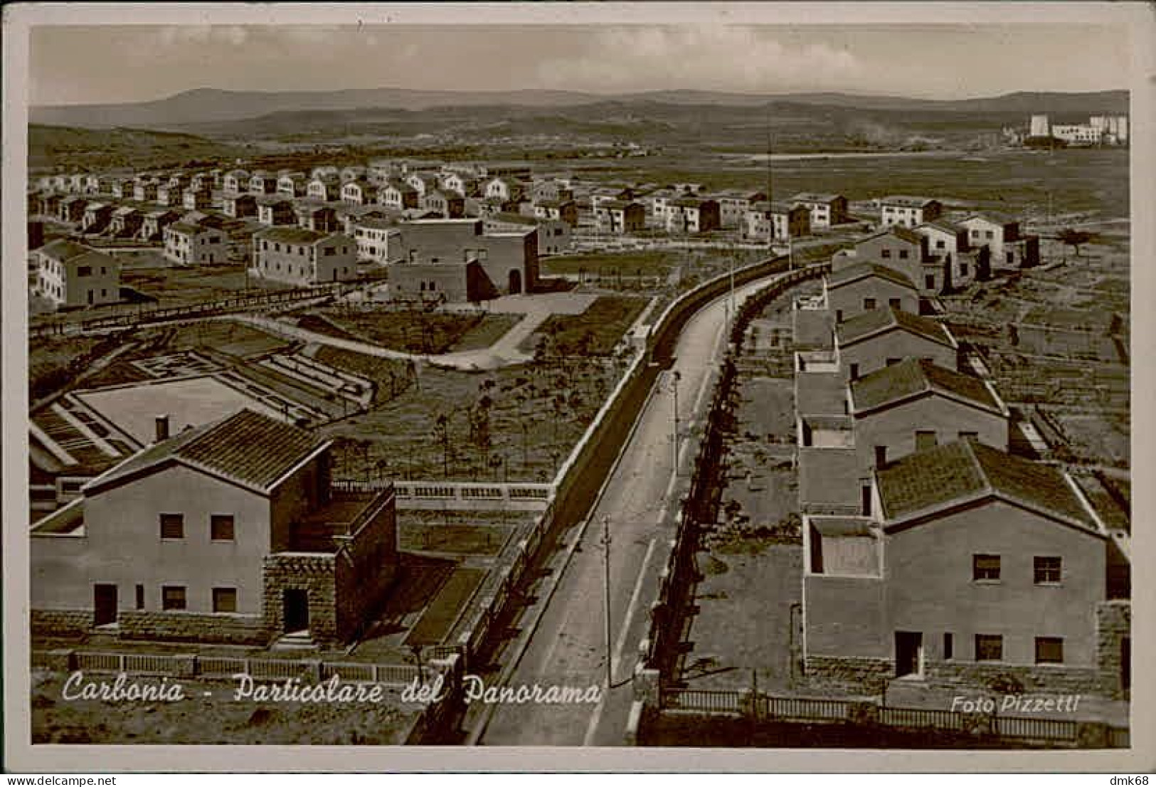 CARBONIA - PARTICOLARE DEL PANORAMA - FOTO PIZZETTI - SPEDITA 1940 (15414) - Carbonia