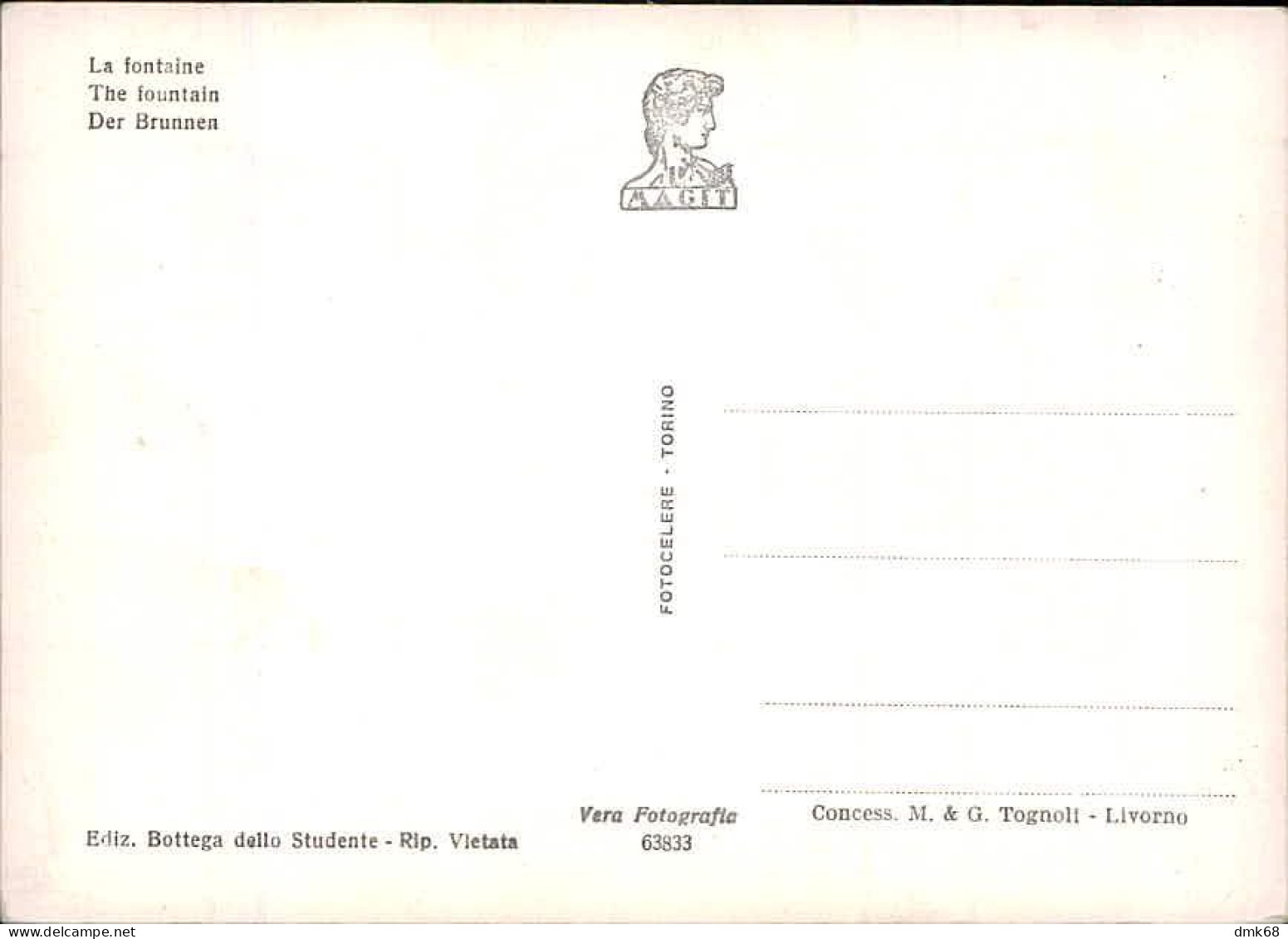 CARBONIA - LA FONTANA - EDIZIONE BOTTEGA DELLO STUDENTE - 1960s (15415) - Carbonia