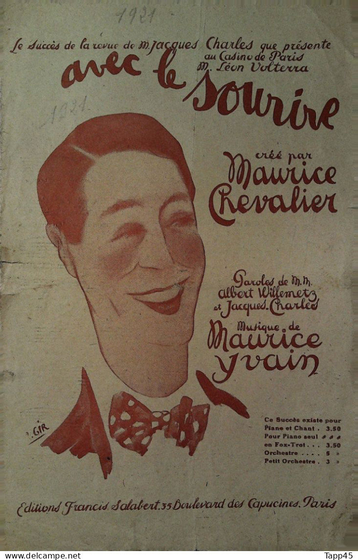 Avec Le Sourire   > Partition Musicale Ancienne >Voir Aussi La Rubrique  Delcampe 18607 > Réf: 3/04/2023 - Vocales