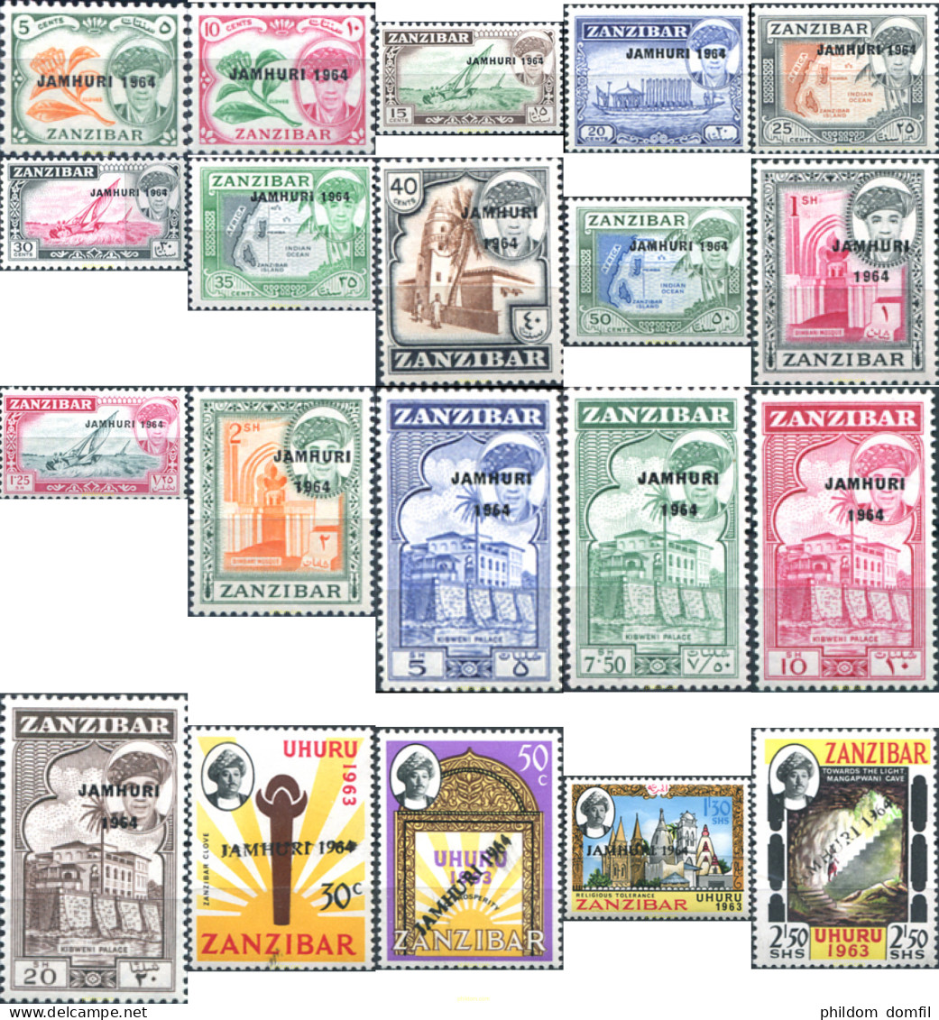 34233 MNH ZANZIBAR 1964 SERIE BASICA - Zanzibar (1963-1968)