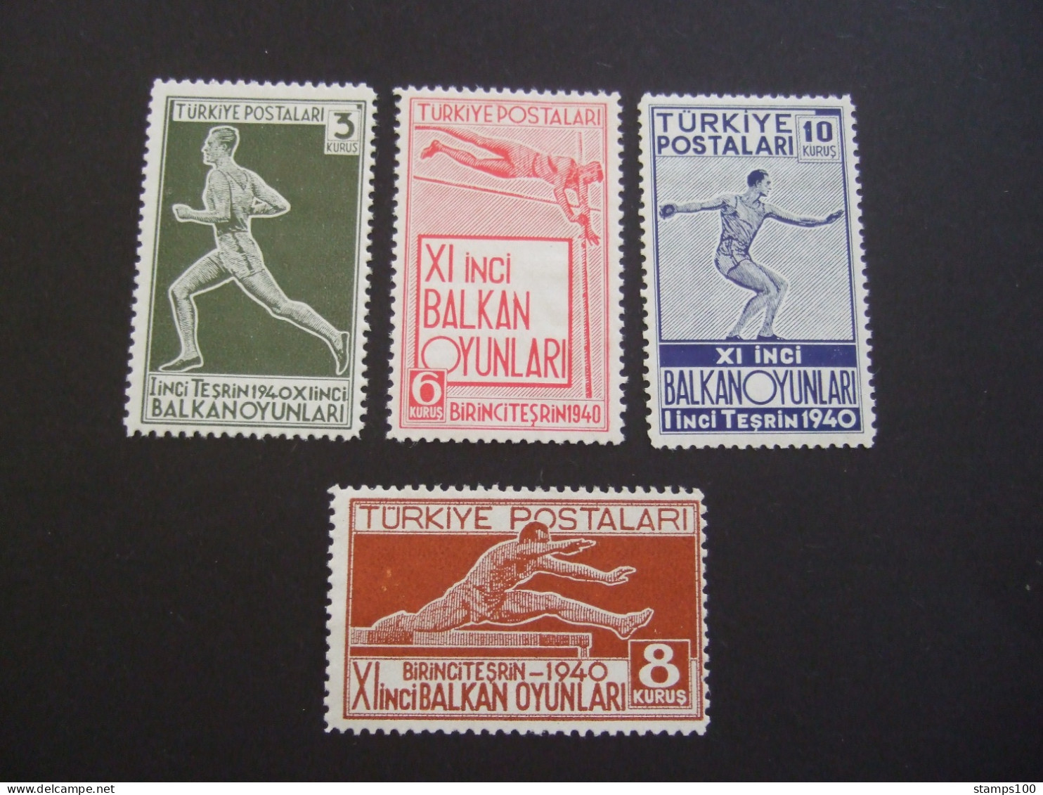 1940 TURKEY THE 11TH BALKAN GAMES BLOCK OF 4 MNH ** (photo Is Example). (Q36-01-TVN) - Nuovi