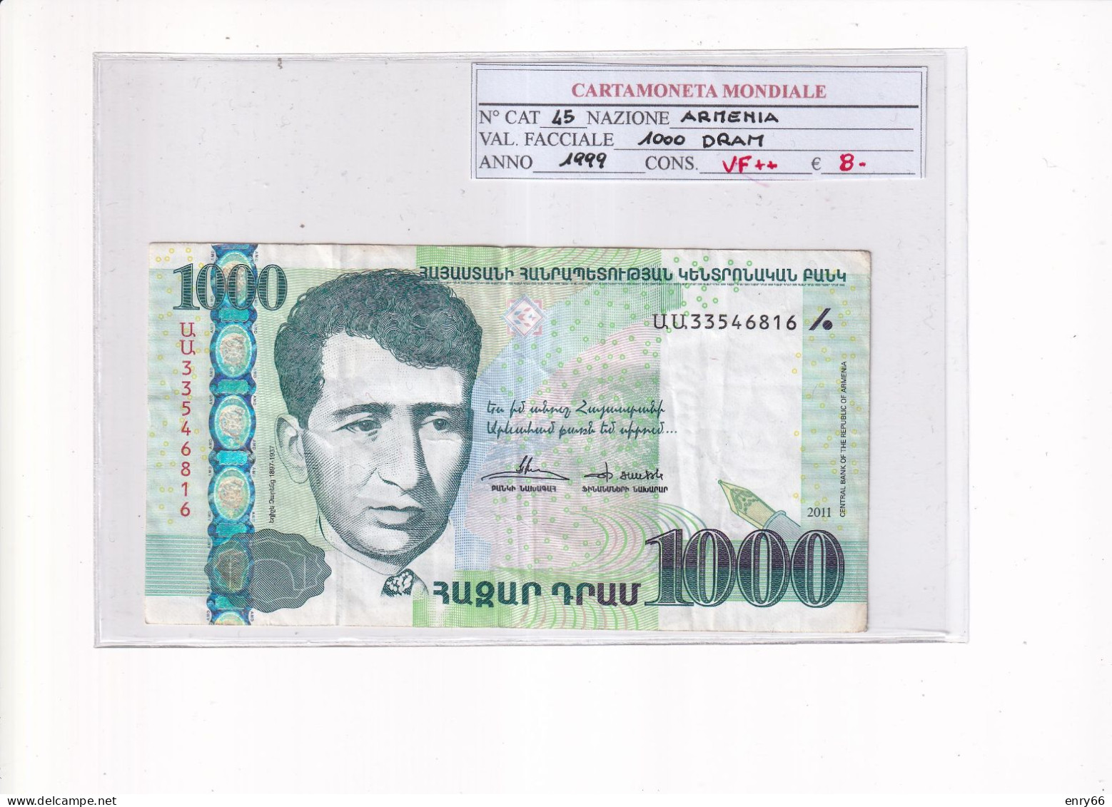 ARMENIA 1000 DRAM 1999 P.45 - Armenië