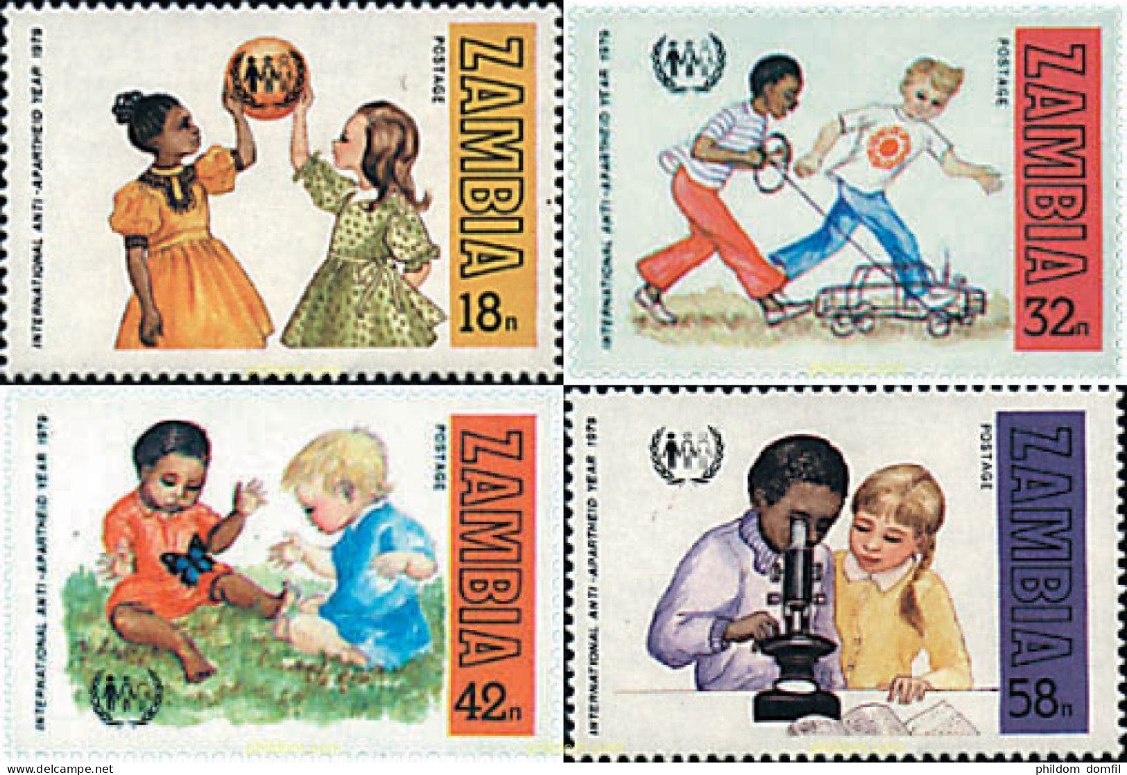 76782 MNH ZAMBIA 1979 AÑO INTERNACIONAL DE LA LUCHA CONTRA LA DISCRIMINACION RACIAL - Spinnen