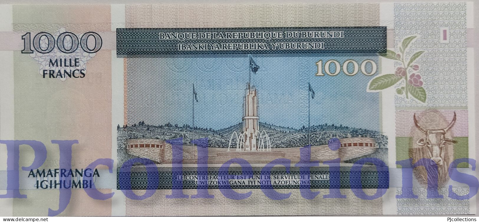 BURUNDI 1000 FRANCS 2000 PICK 39c UNC - Burundi