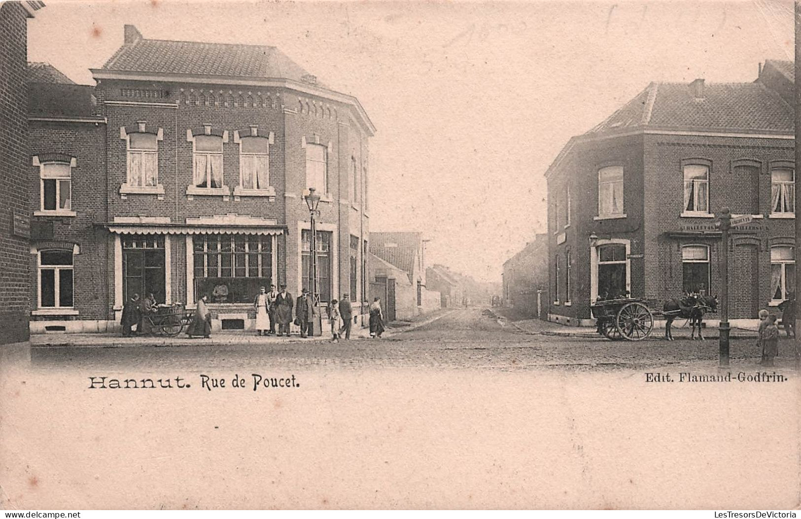 BELGIQUE - Hannut - Rue De Poucet - Edit Flamand Godfrin - Carte Postale Ancienne - Hannuit