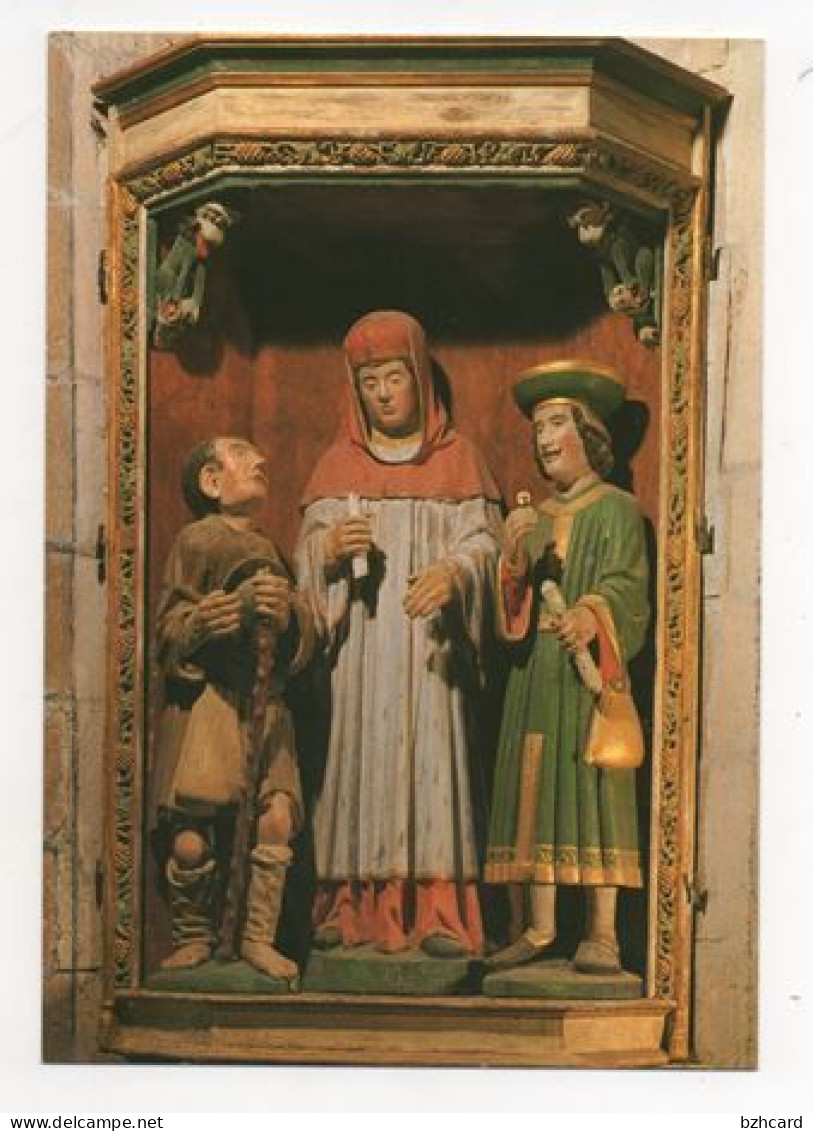 3 Cartes De La Roche Maurice  (1996) Maîtresse Vitre De L'église St Yves Et Le Chateau , Statue De St Yves - La Roche-Maurice