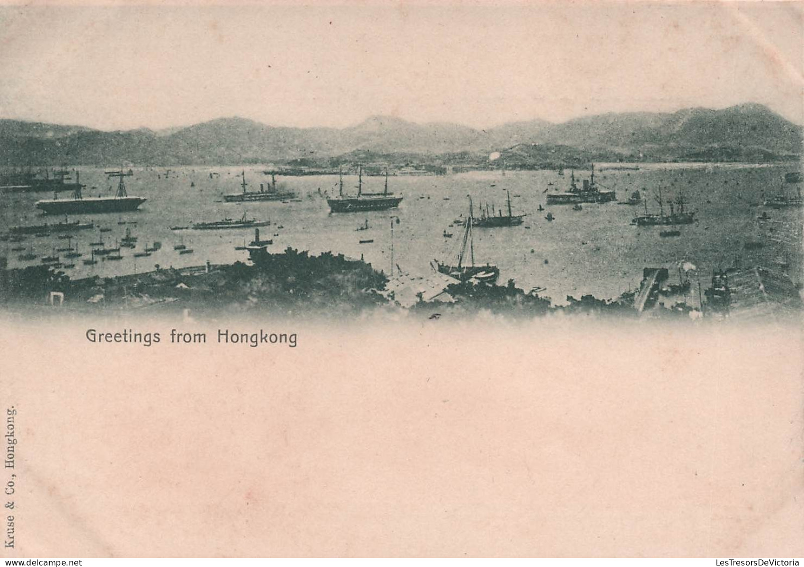 CHINE - Greetings From Hongkong - Bateaux - Carte Postale Ancienne - China (Hong Kong)