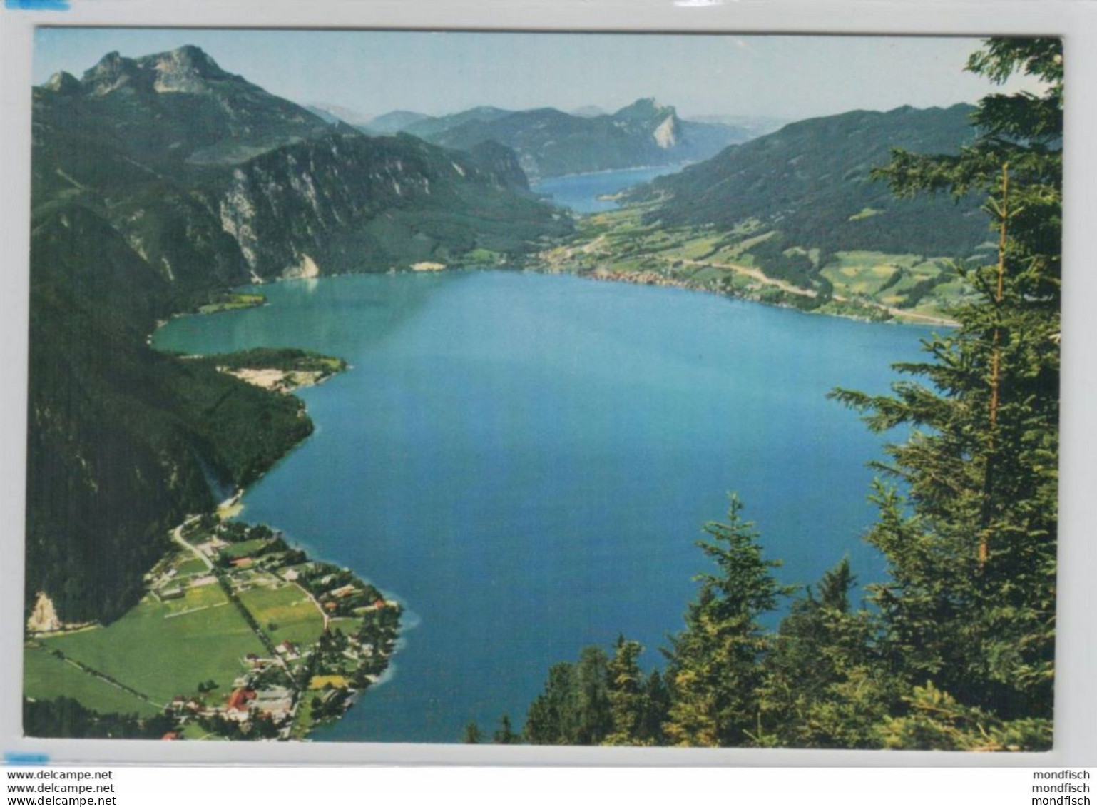 Blick Vom Schoberstein Auf Den Attersee Und Mondsee Mit Schafberg 1976 - Attersee-Orte