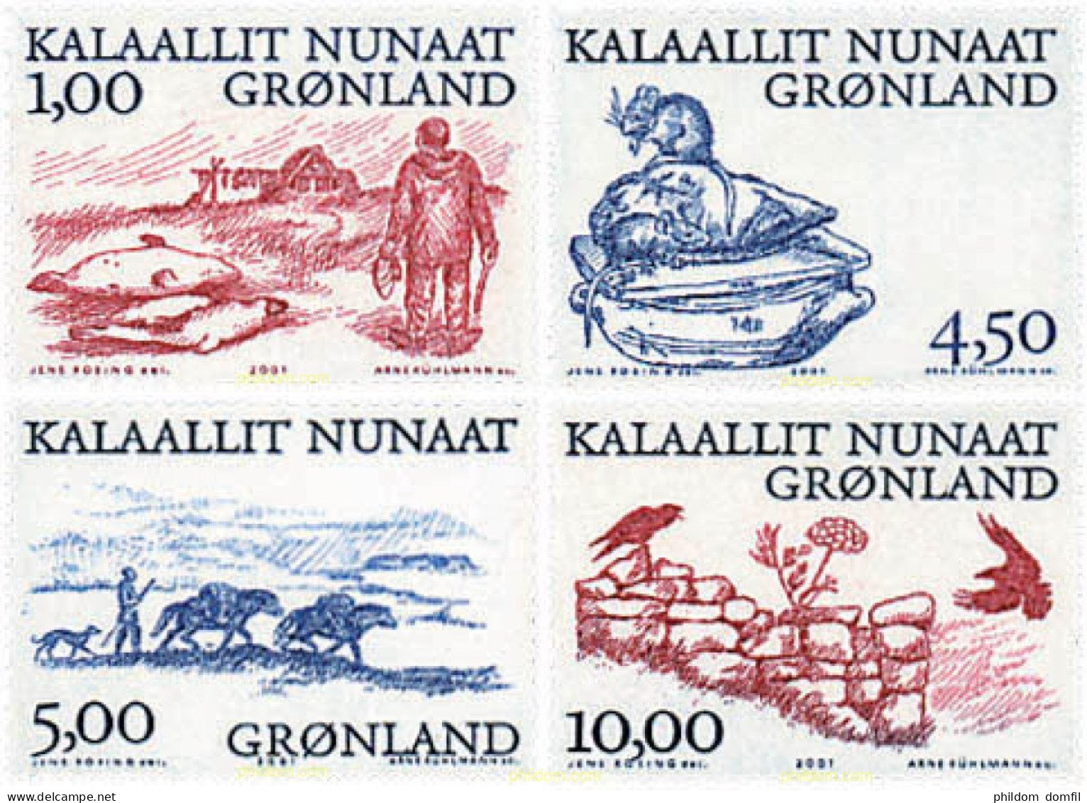 99676 MNH GROENLANDIA 2001 LOS VIKINGOS ARTICOS - Chevaux