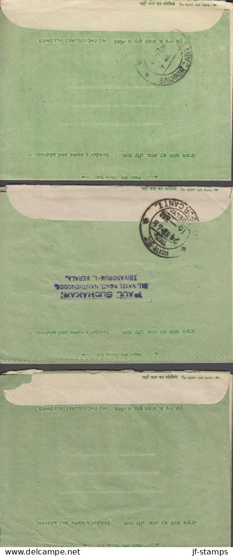 1964-1965. INDIA. Three 10 Np INLAND LETTERs To Swedish Mission In Saugor - Interesting Reading.  - JF531103 - Altri & Non Classificati