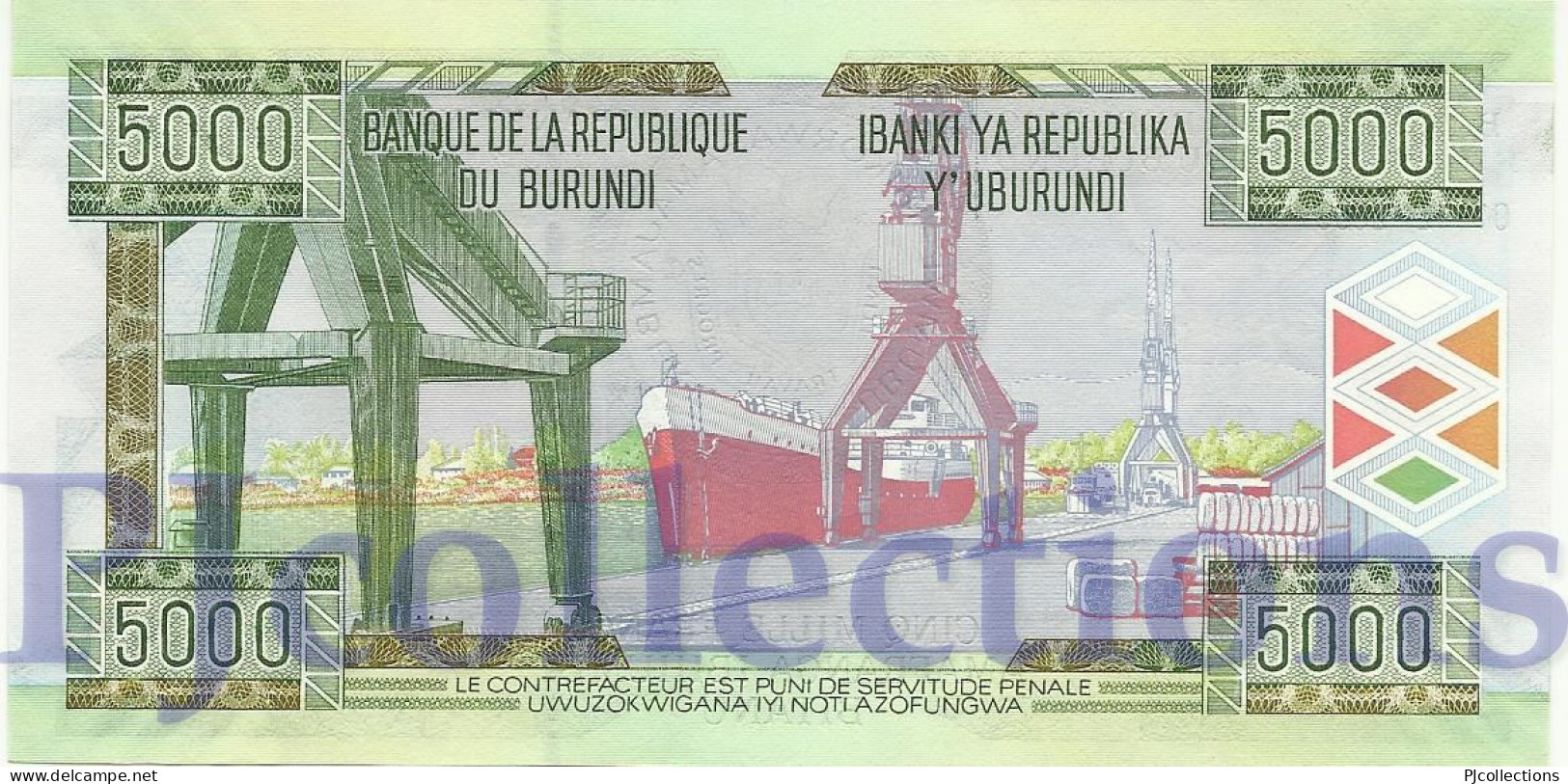 BURUNDI 5000 FRANCS 2008 PICK 48a UNC - Burundi