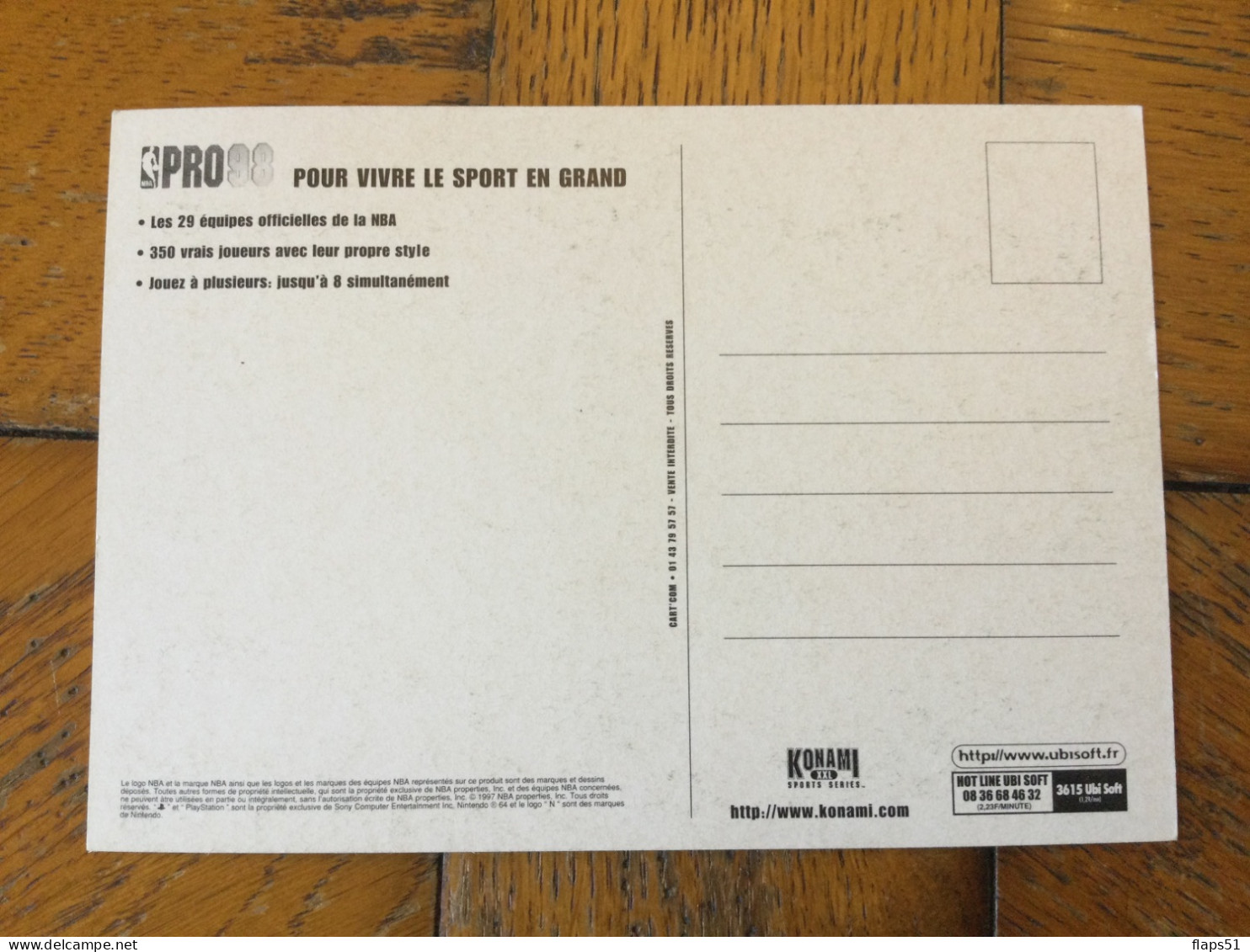 Vends Carte Pub NBA PRO 98 - Basket-ball