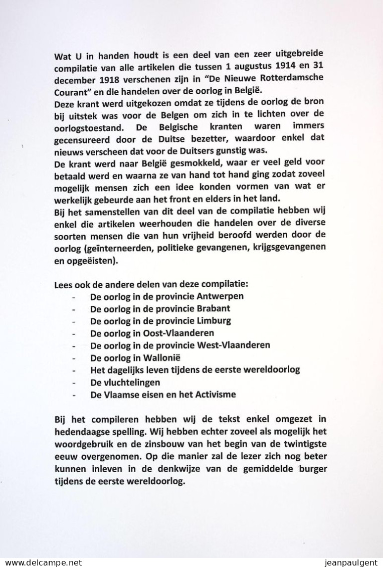 Jean Paul De Cloet - Krantenartikelen Over De Geïnterneerden, Gevangenen En Opgeëisten Tijdens De Eerste Wereldoorlog - War 1914-18