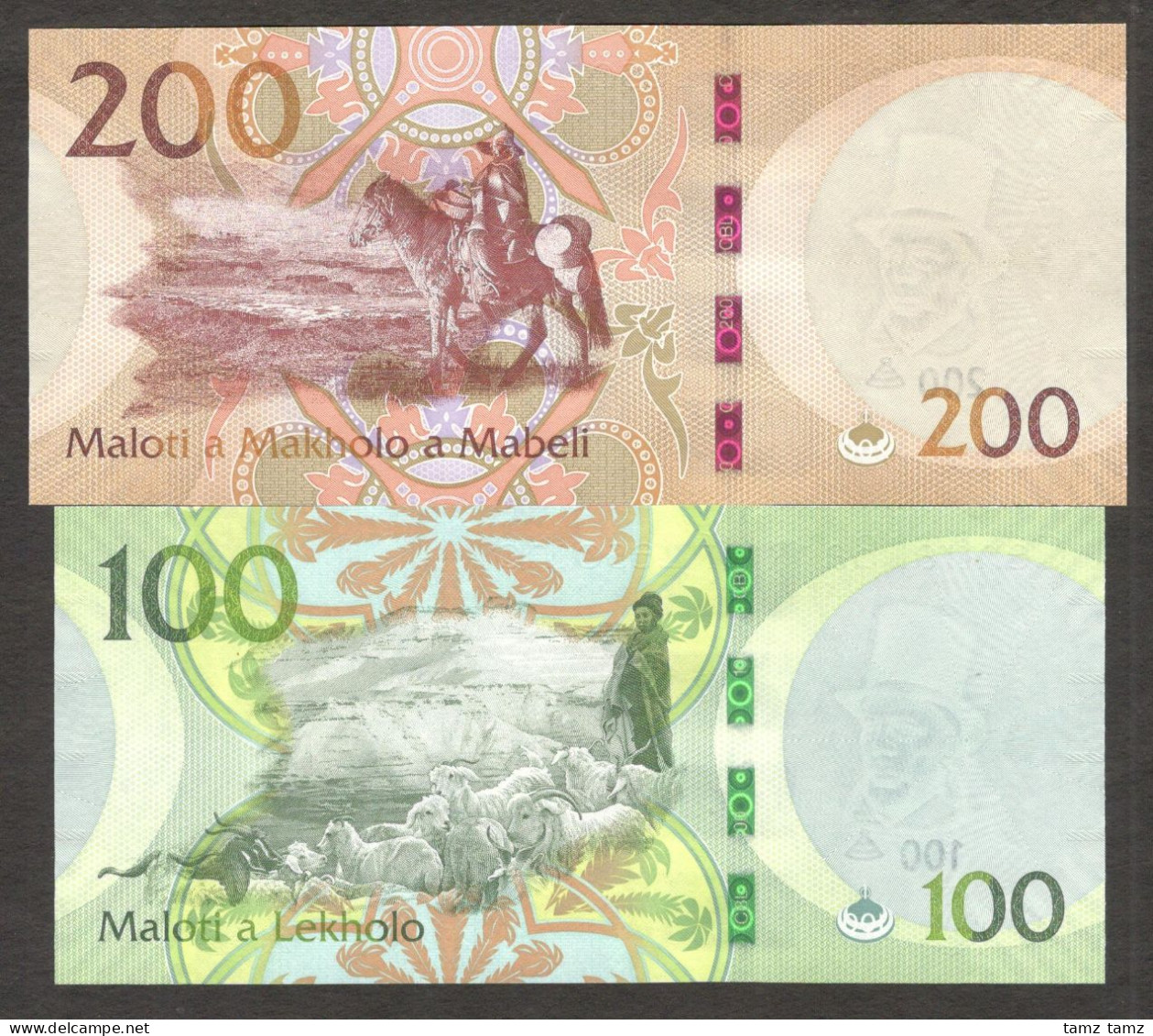 Full Set 5 Pcs Lesotho 10 20 50 100 200 Maloti 2021 UNC - Lesotho