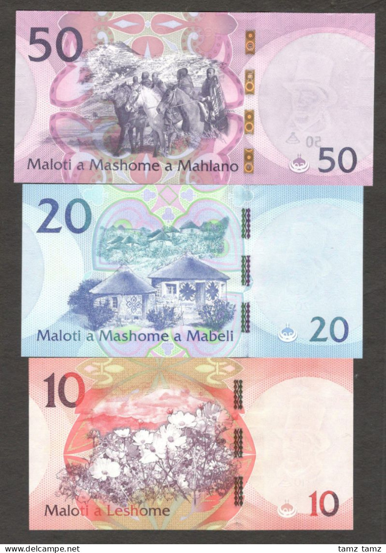 Full Set 5 Pcs Lesotho 10 20 50 100 200 Maloti 2021 UNC - Lesotho