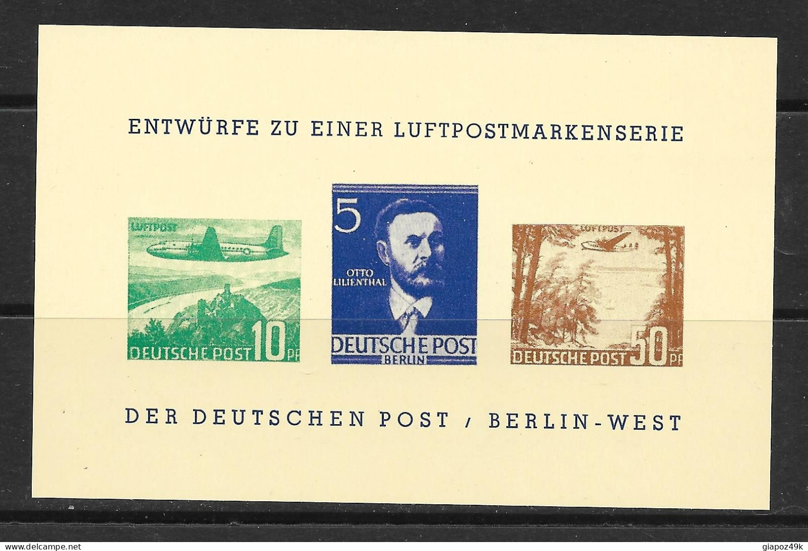 ● GERMANIA 1957 ֍ Entwurfe Zu Einer Luftpostmarkenserie ֍ Der Deutschen Post, Berlin West ● BF  ** ● Lotto N. 4730b ● - R- & V- Labels