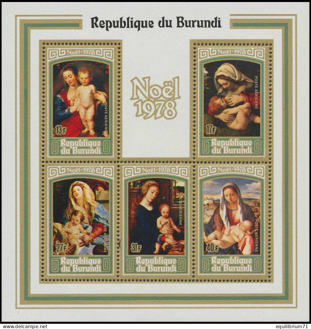 BL105**(820/824) - Noël / Kerstmis / Weihnachten / Christmas - 1978 - BURUNDI - Paintings