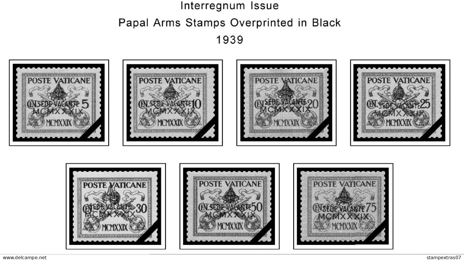 VATICAN 1929-2010 + 2011-2020 STAMP ALBUM PAGES (235 B&w Illustrated Pages) - Inglés