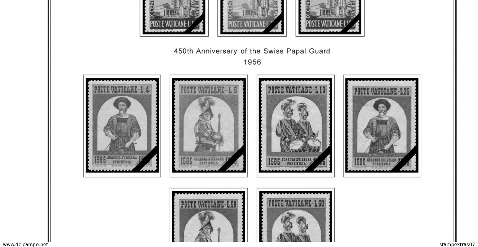 VATICAN 1929-2010 + 2011-2020 STAMP ALBUM PAGES (235 b&w illustrated pages)