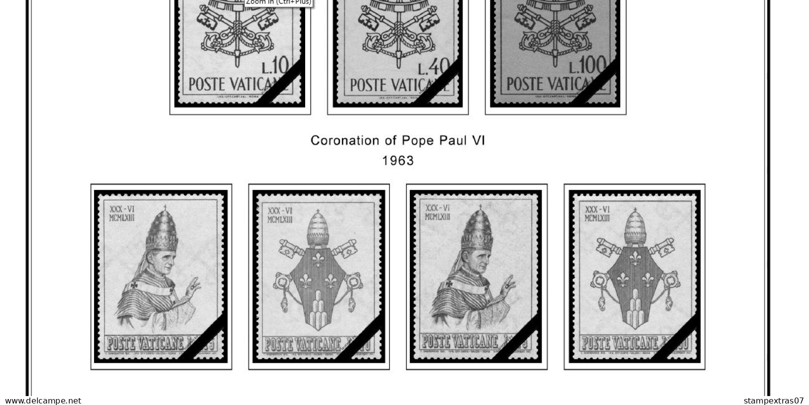 VATICAN 1929-2010 + 2011-2020 STAMP ALBUM PAGES (235 b&w illustrated pages)