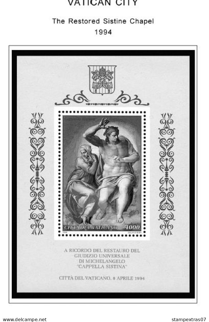 VATICAN 1929-2010 + 2011-2020 STAMP ALBUM PAGES (235 b&w illustrated pages)