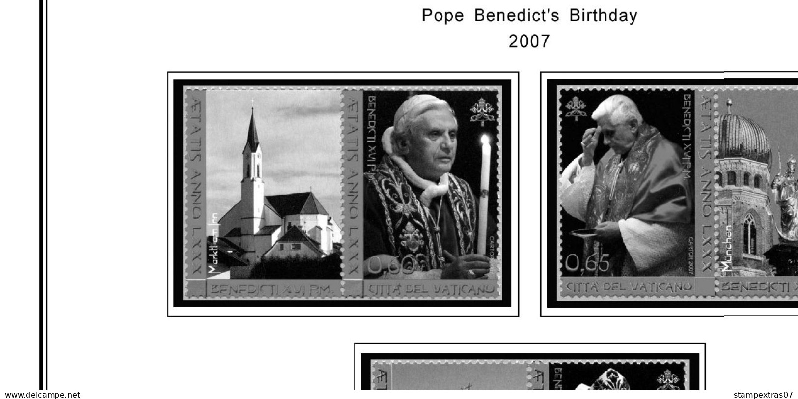 VATICAN 1929-2010 + 2011-2020 STAMP ALBUM PAGES (235 b&w illustrated pages)