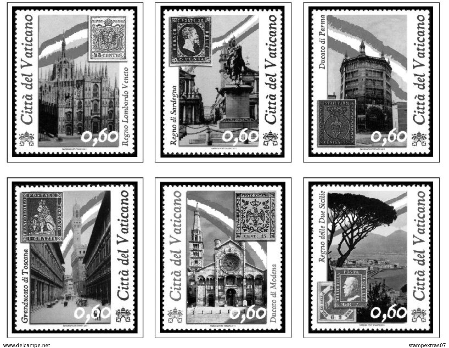 VATICAN 1929-2010 + 2011-2020 STAMP ALBUM PAGES (235 b&w illustrated pages)