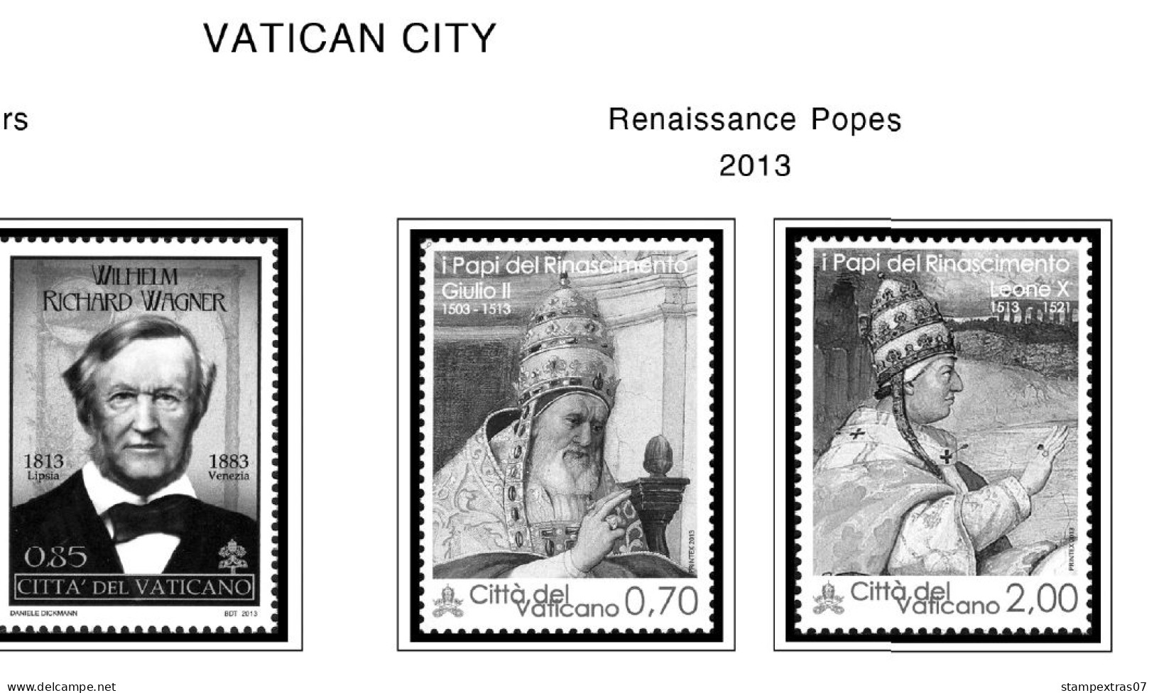 VATICAN 1929-2010 + 2011-2020 STAMP ALBUM PAGES (235 b&w illustrated pages)