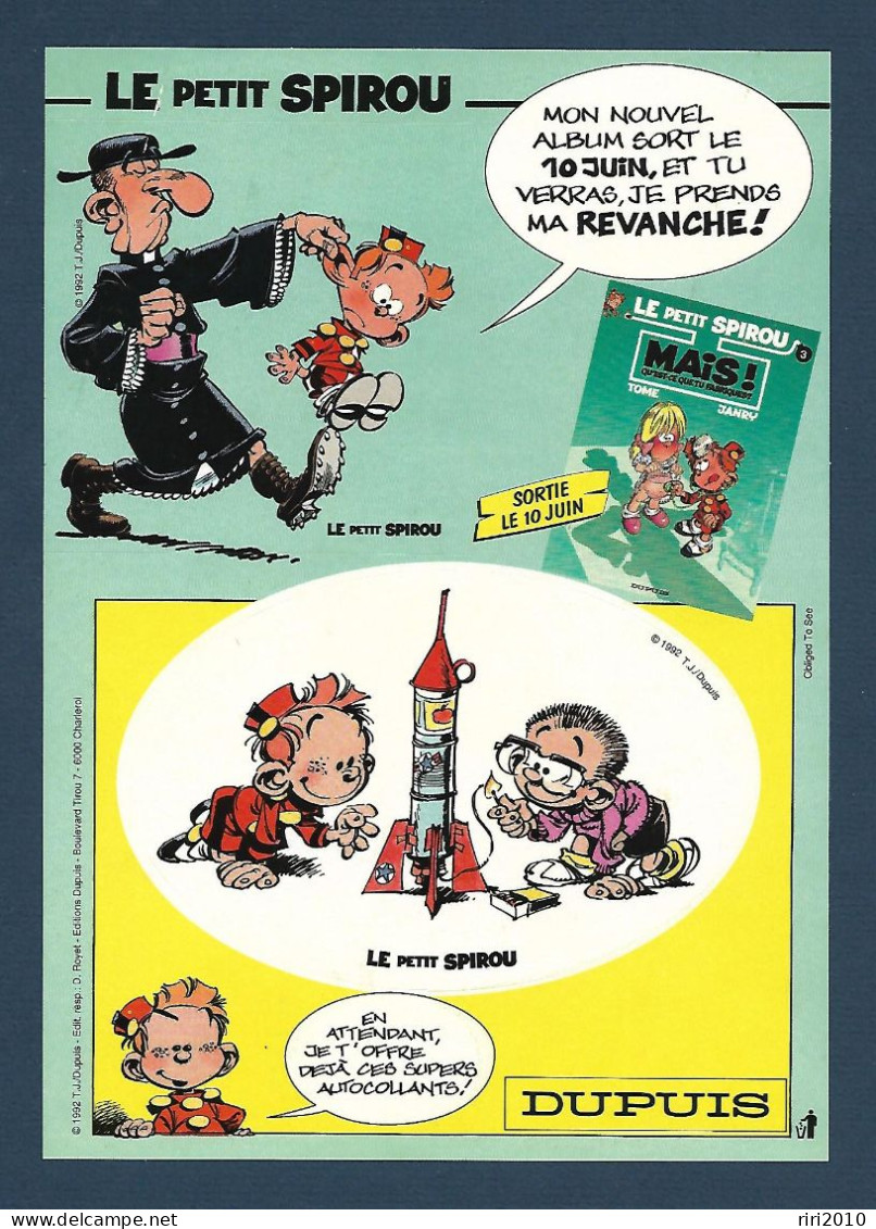 Le Petit Spirou - Autocollant Pour Sortie De L'album Mais ! Qu'est-ce Que Tu Fabriques ?"  - 1992 - Autocollants