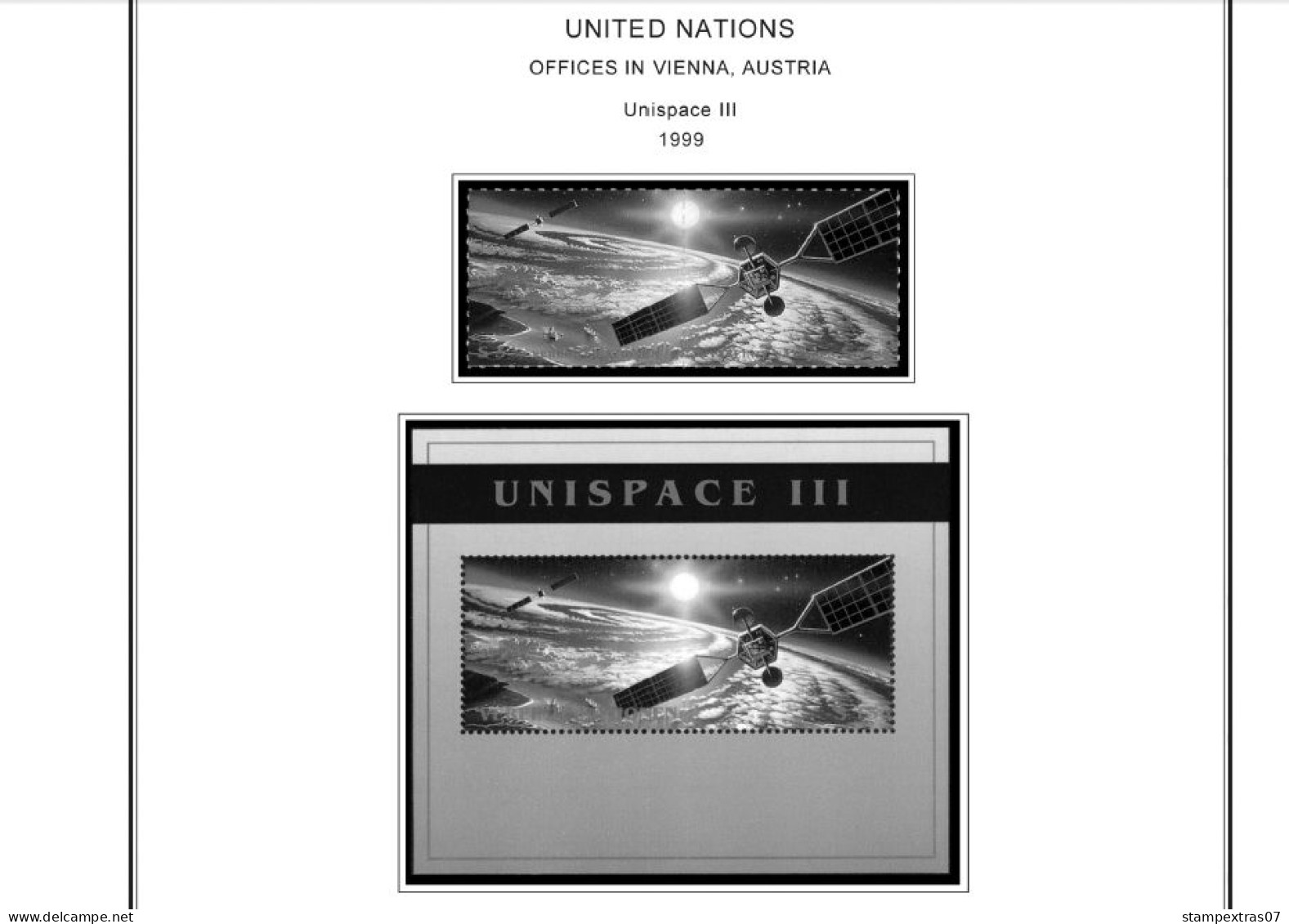 UNITED NATIONS - VIENNA 1979-2020 STAMP ALBUM PAGES (165 b&w illustrated pages)