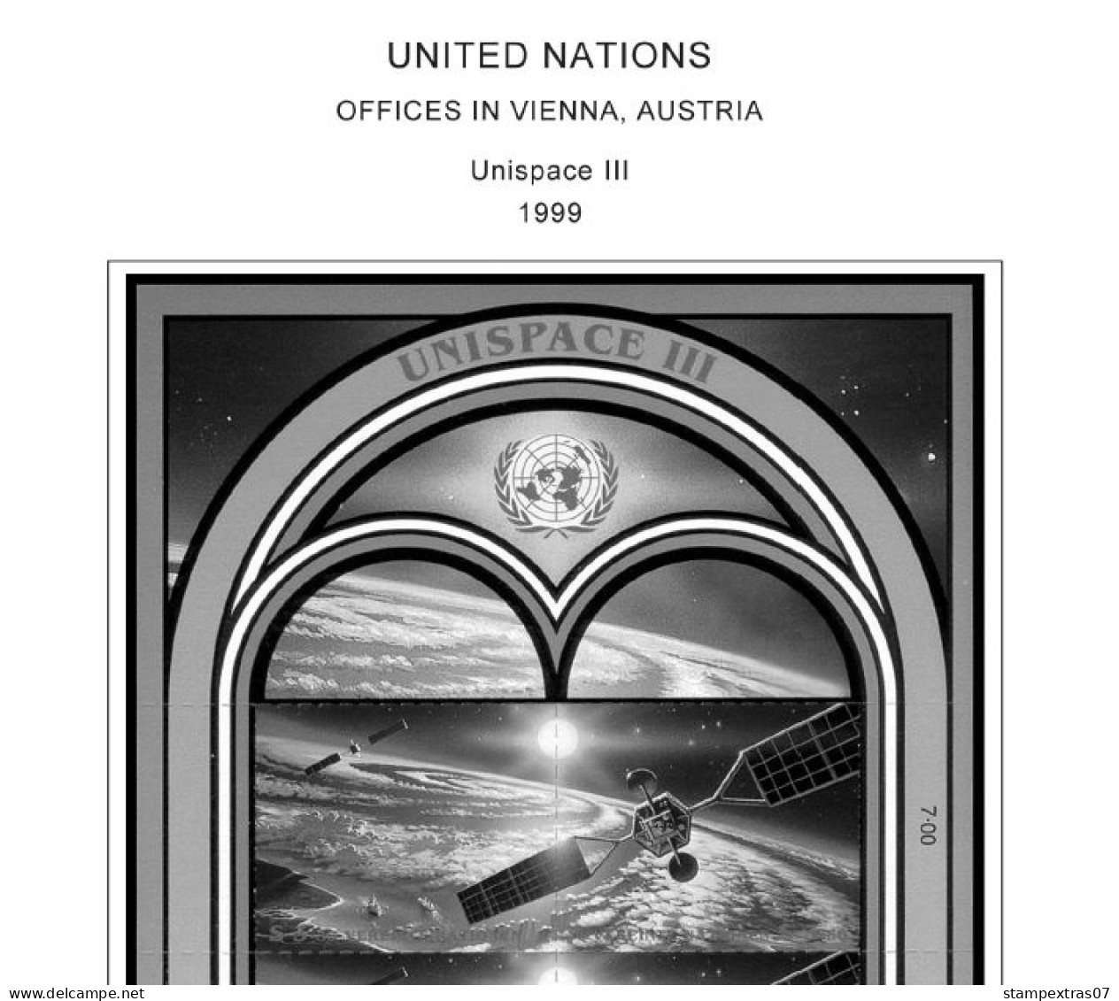 UNITED NATIONS - VIENNA 1979-2020 STAMP ALBUM PAGES (165 b&w illustrated pages)