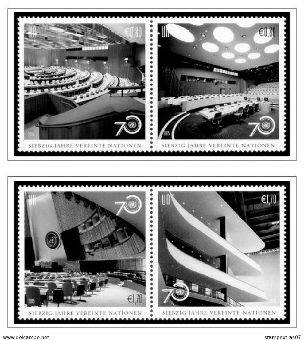 UNITED NATIONS - VIENNA 1979-2020 STAMP ALBUM PAGES (165 b&w illustrated pages)