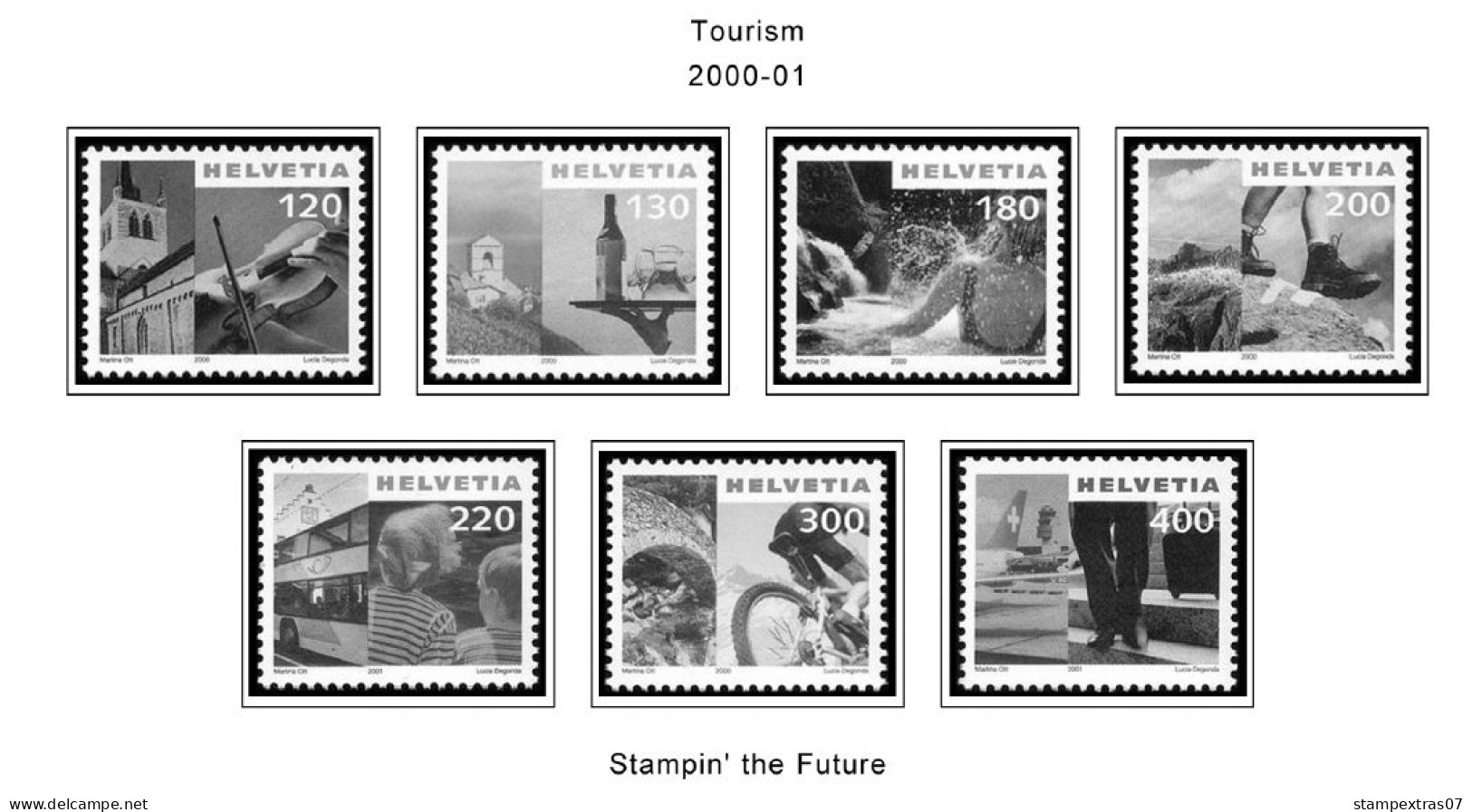 SWITZERLAND 1843-2010 + 2011-2020 STAMP ALBUM PAGES (277 B&w Illustrated Pages) - Inglés