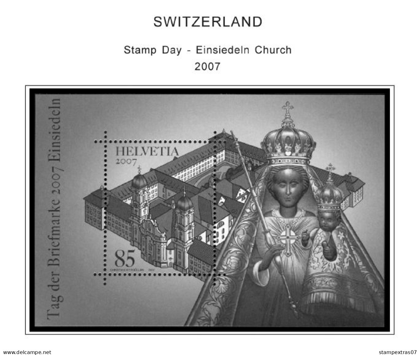 SWITZERLAND 1843-2010 + 2011-2020 STAMP ALBUM PAGES (277 b&w illustrated pages)