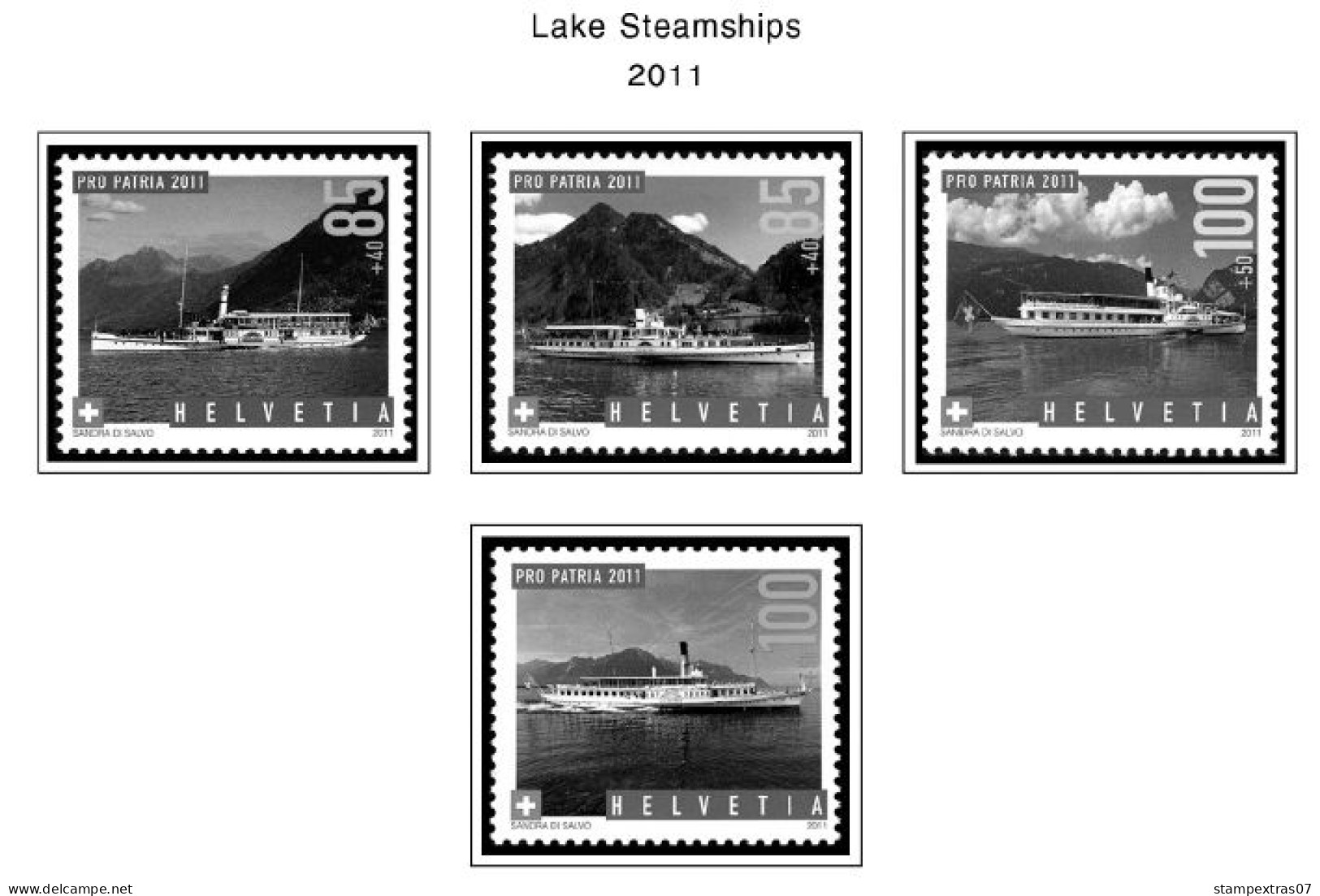 SWITZERLAND 1843-2010 + 2011-2020 STAMP ALBUM PAGES (277 b&w illustrated pages)