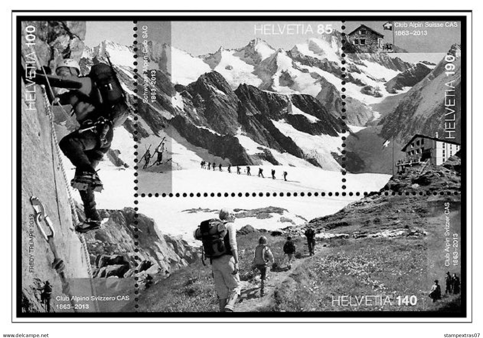 SWITZERLAND 1843-2010 + 2011-2020 STAMP ALBUM PAGES (277 b&w illustrated pages)