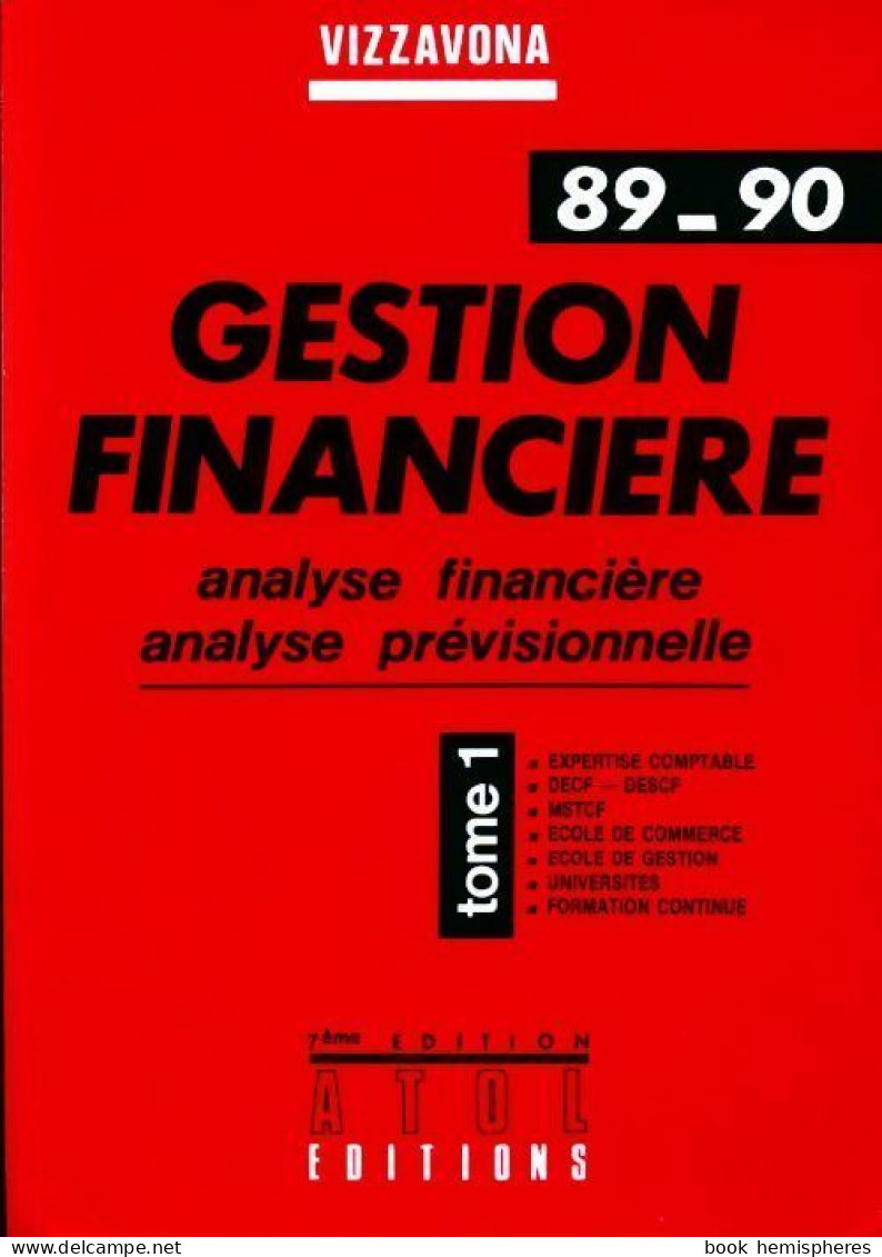 Gestion Financière Tome I De Patrice Vizzavona (1989) - Comptabilité/Gestion