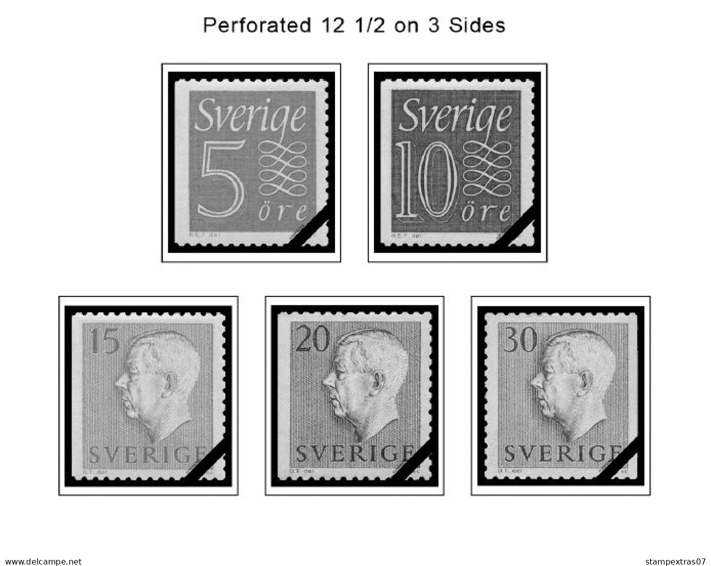 SWEDEN 1855-2010 STAMP ALBUM PAGES (264 b&w illustrated pages)