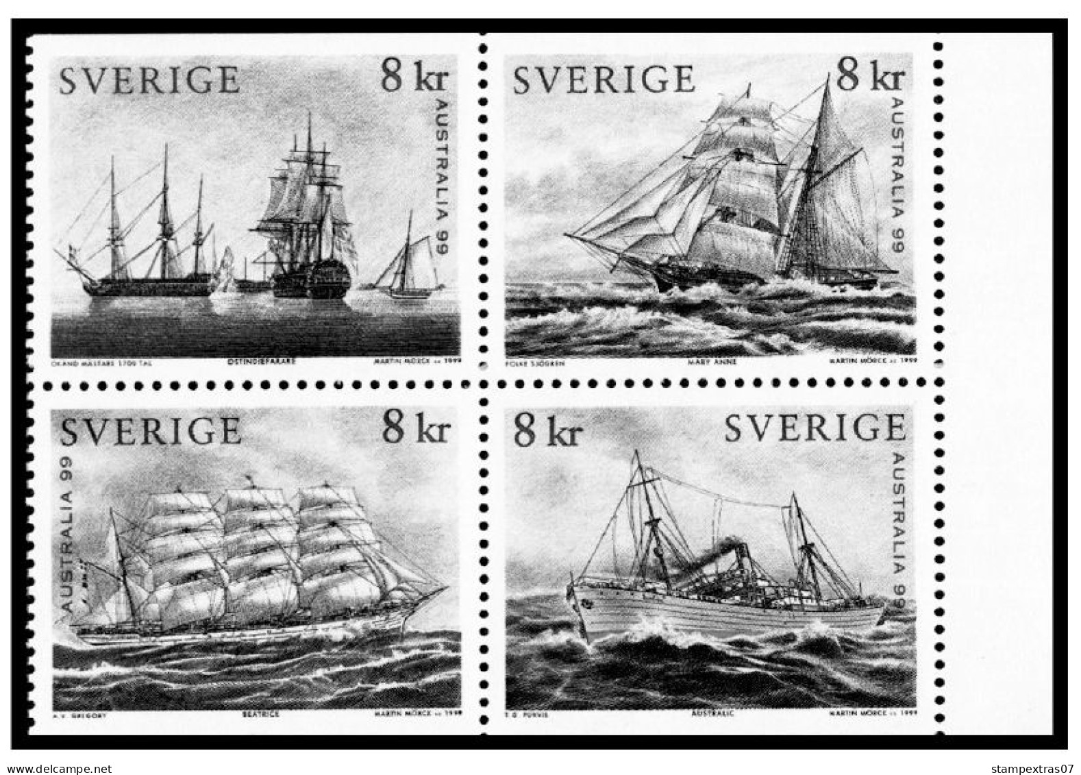 SWEDEN 1855-2010 STAMP ALBUM PAGES (264 b&w illustrated pages)