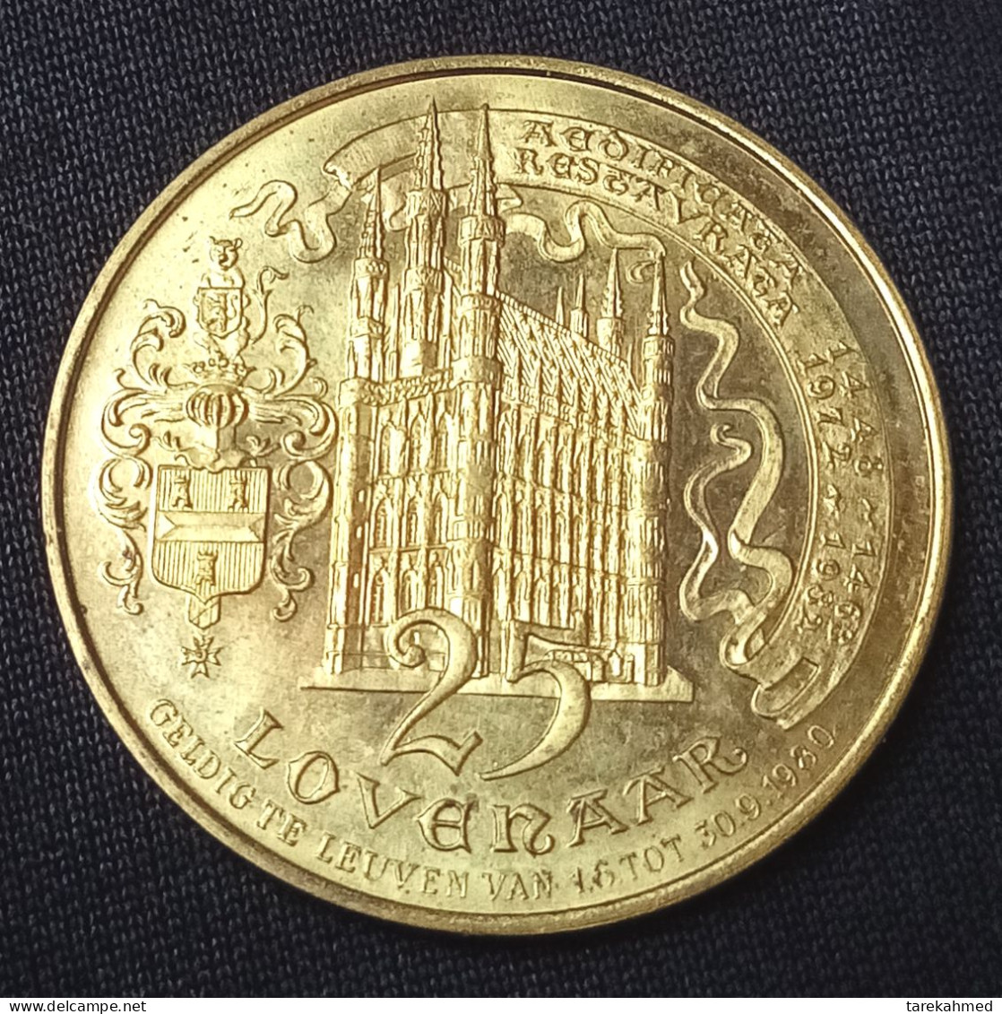 Belgium . King Baudouin I , Trade Tokens › Local Administration Token , 1980 . 25 Lovenaar , Agouz - Monétaires / De Nécessité