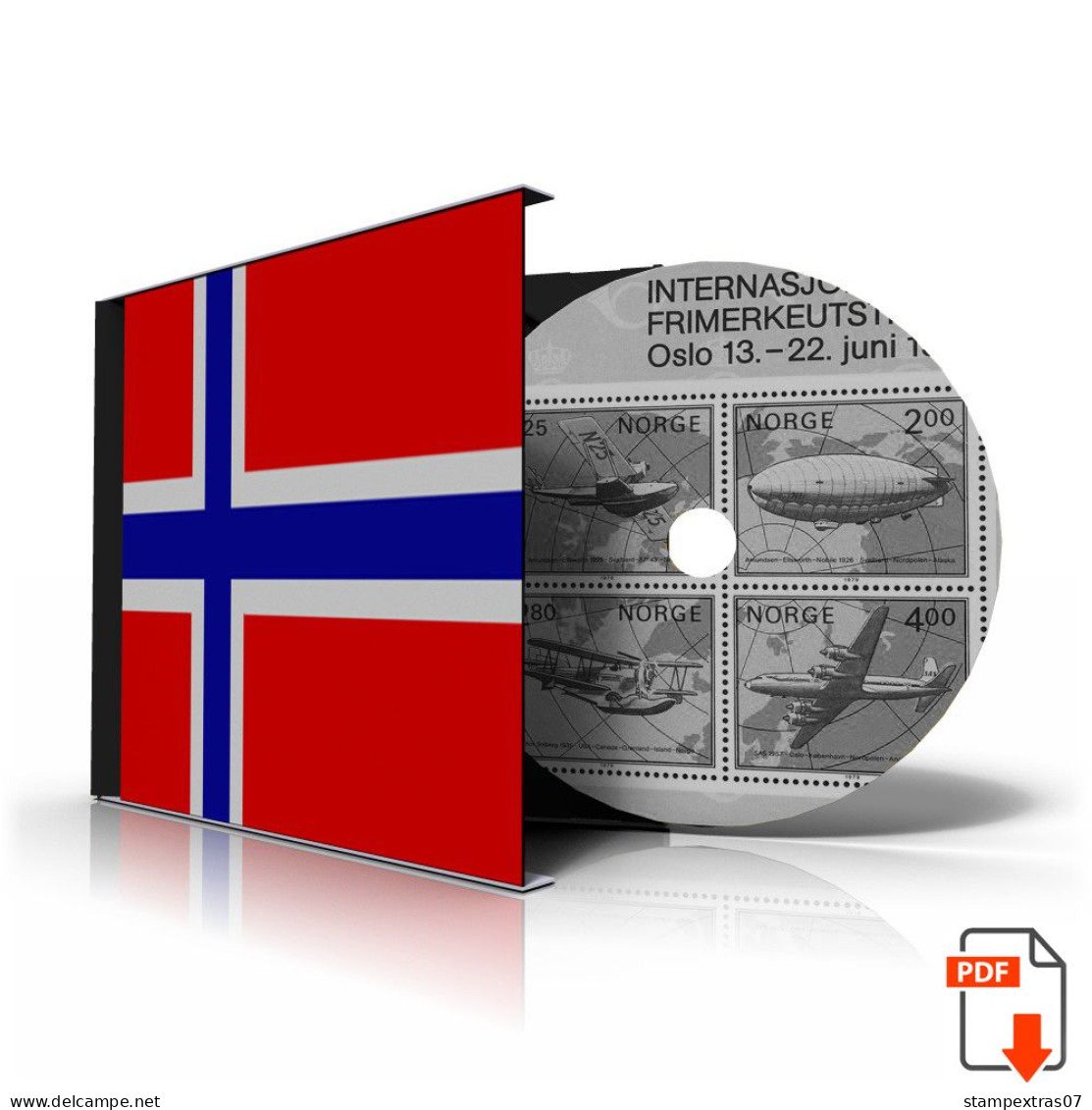 NORWAY 1855-2010 STAMP ALBUM PAGES (183 B&w Illustrated Pages) - Inglés